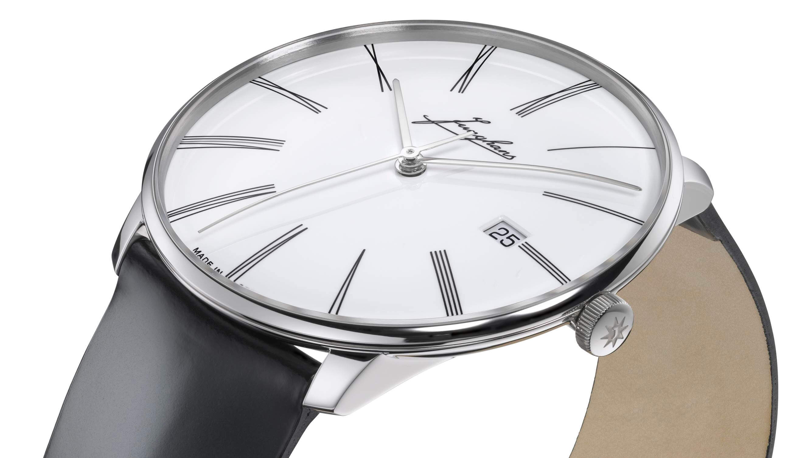 Junghans -Meister fein Automatic Edition Erhard Men's Watch Black White Gold Sapphire Crystal 40mm- 027/9300.00