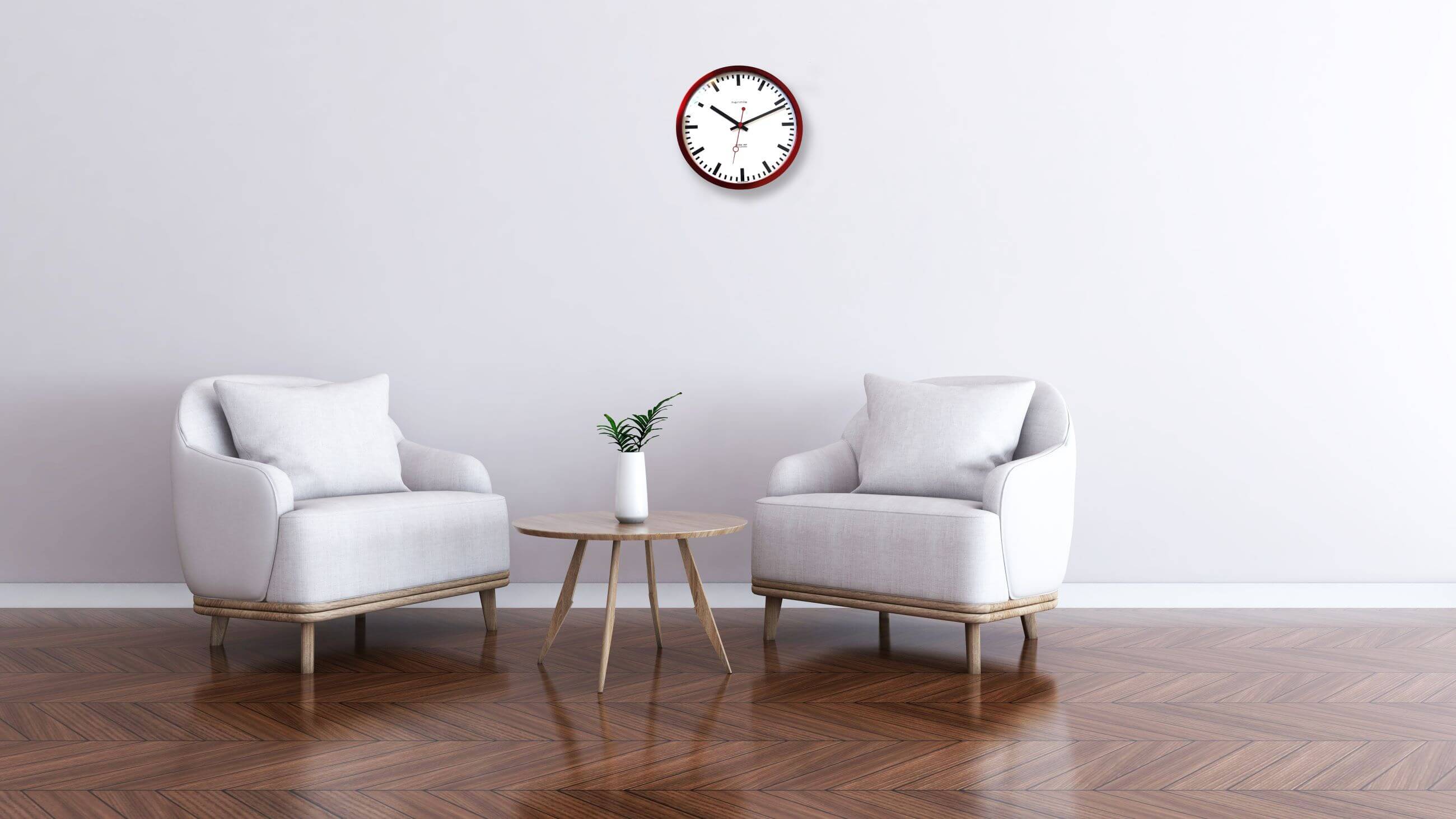 Hermle -Grand Central wall clock red quartz 30cm- 30471-362100