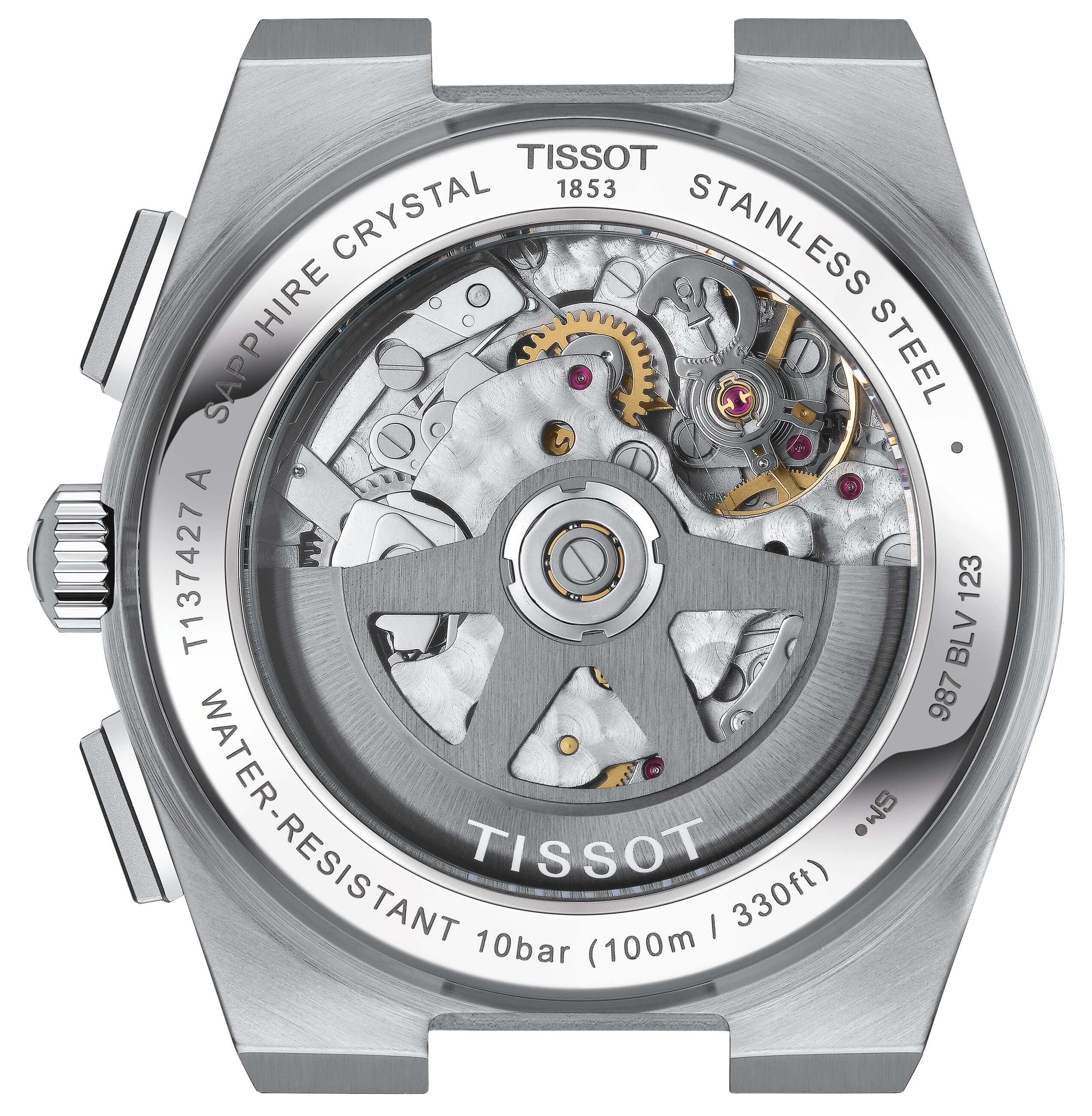 TISSOT -PRX Automatic Chronograph Herrenuhr Silber Grün Automatik Saphirglas 42mm- T137.427.11.091.00