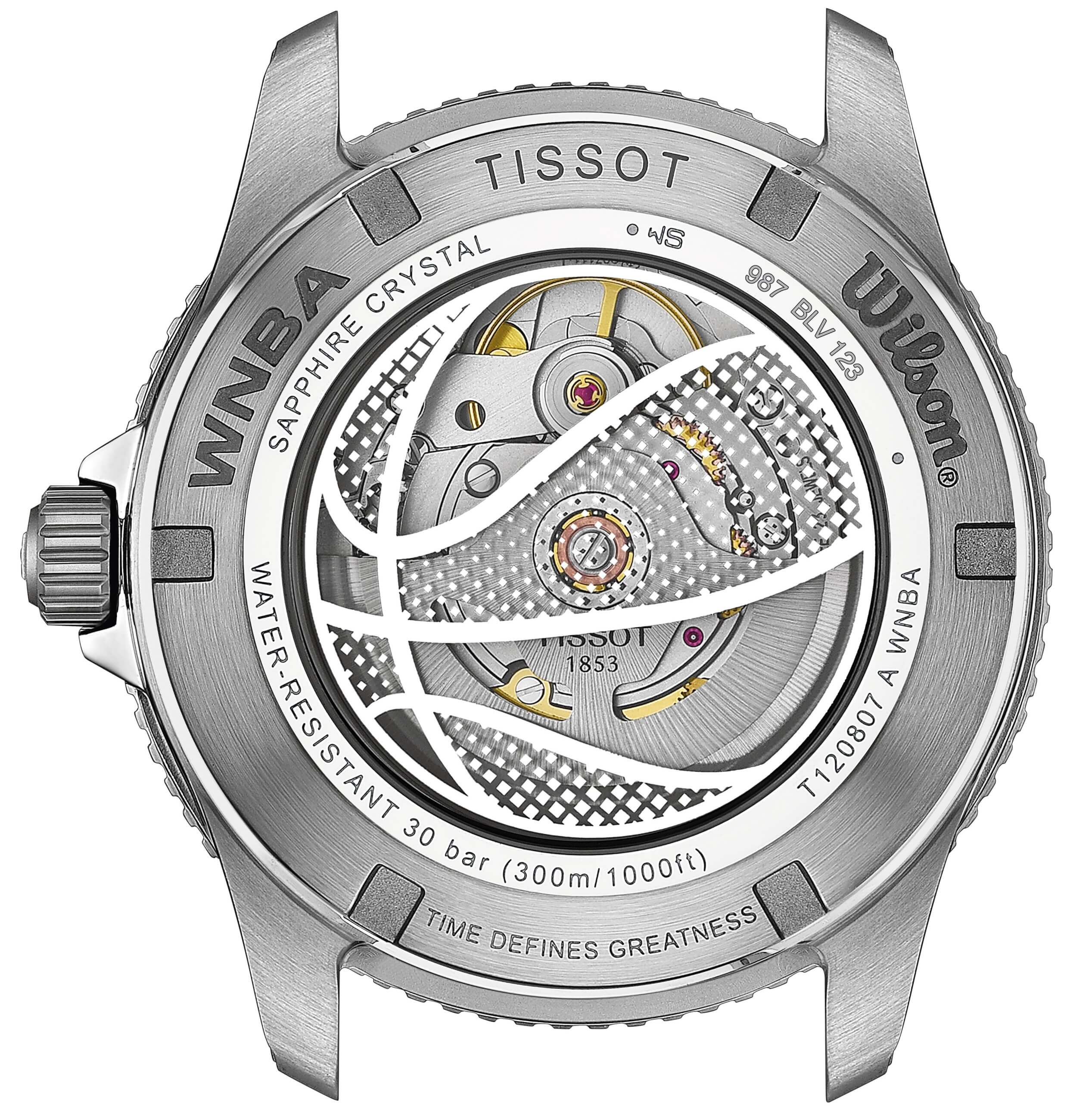 TISSOT -Seastar WilsonWNBA Herrenuhr Damenuhr Orange Schwarz Automatik Saphirglas 40mm- T120.807.17.051.00