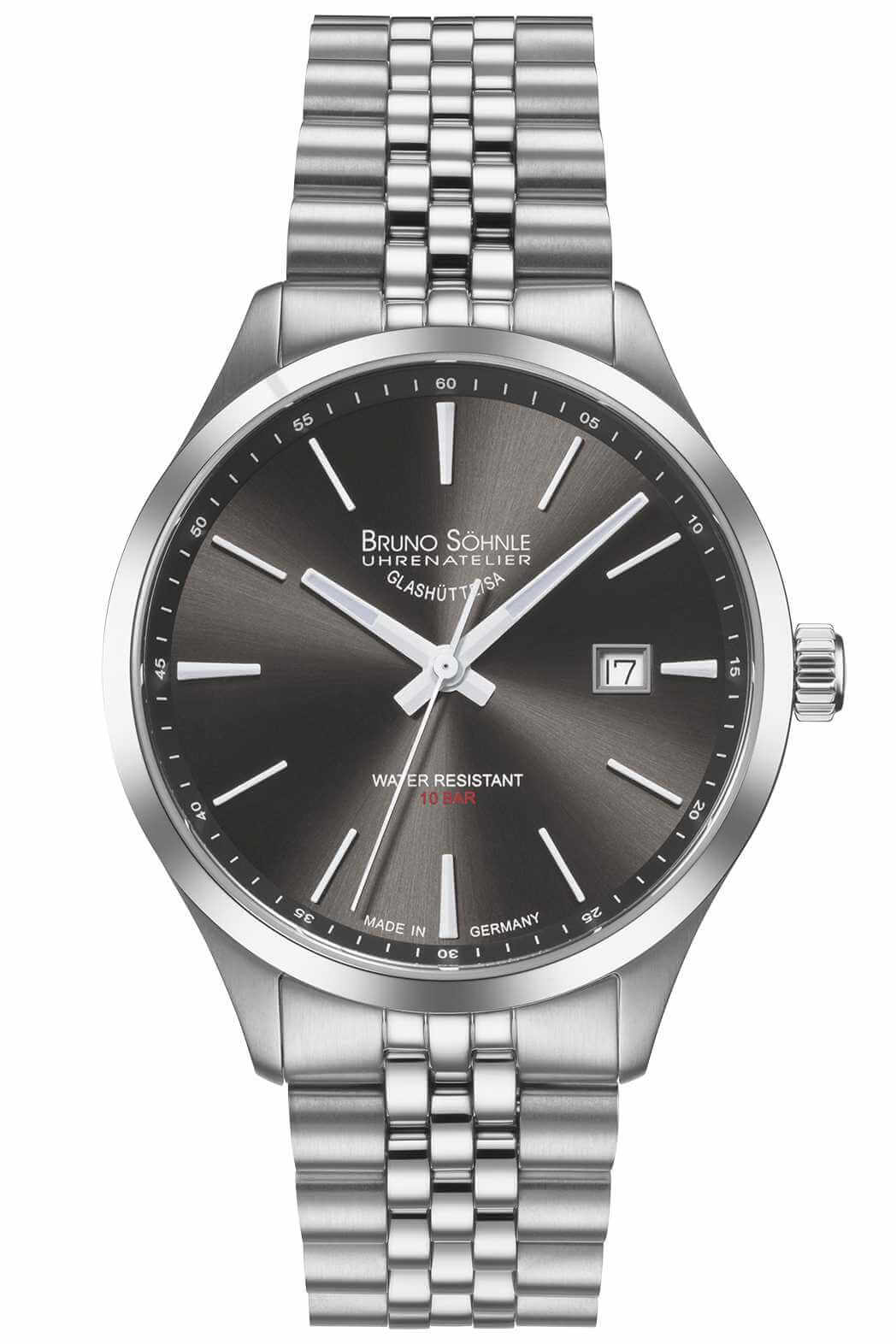 Bruno Söhnle -Turin II Big Herrenuhr Silber Grau Quarz 41mm- 17-13225-842
