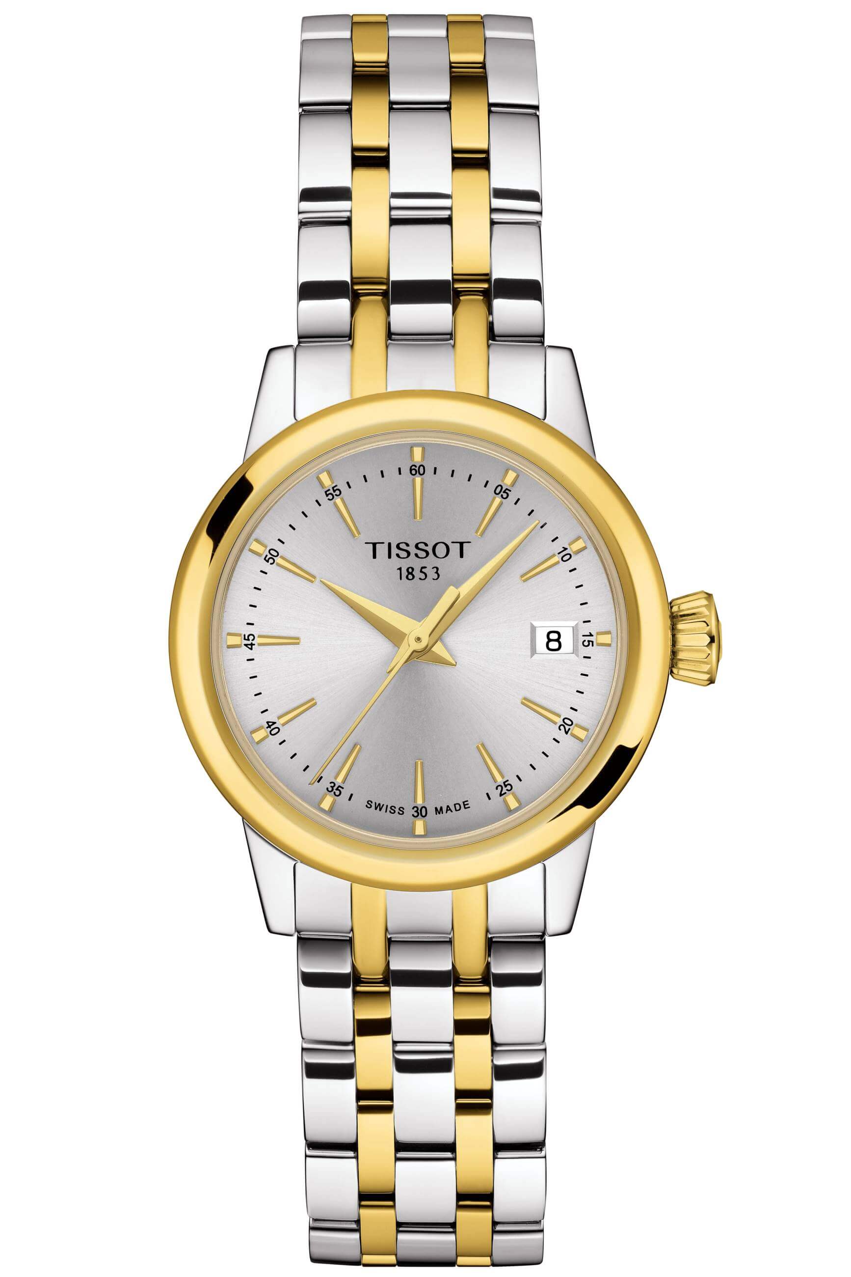 TISSOT -Classic Dream Lady ladies' watch silver gold quartz sapphire crystal 28mm- T129.210.22.031.00