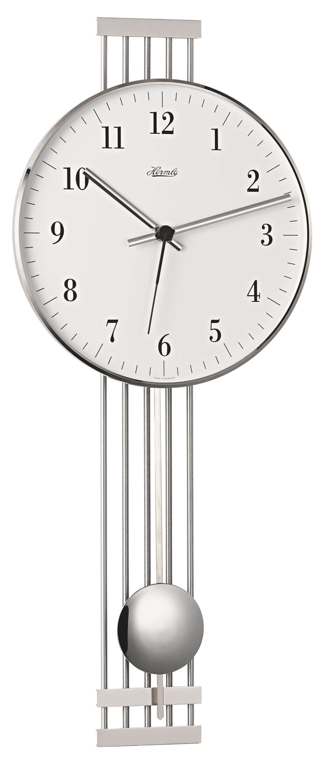 Hermle -Highbury II Wanduhr Chrom Funk 56cm- 70981-000871