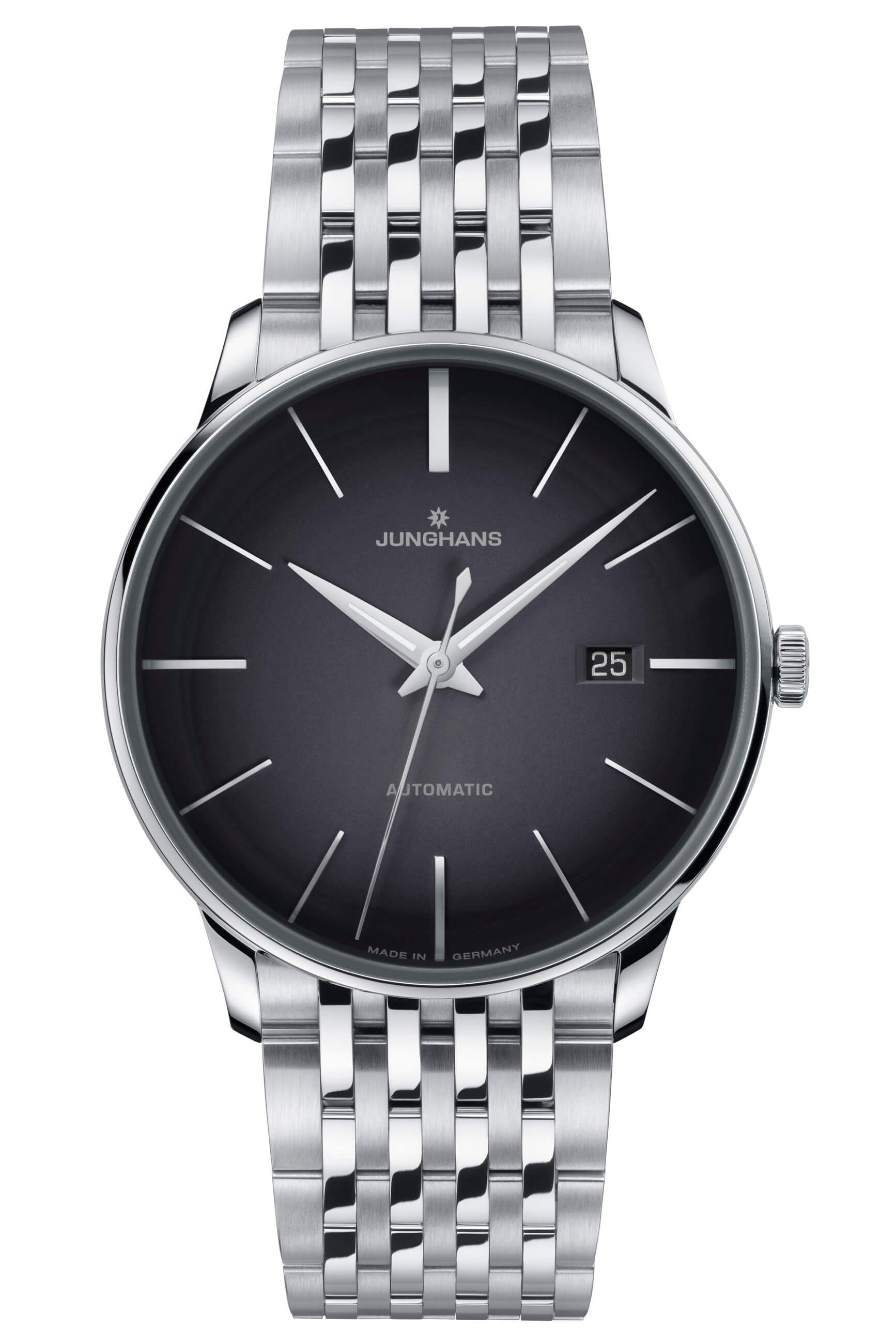 Junghans -Meister Automatic men's watch silver dark grey automatic sapphire crystal 40mm- 027/4417.46