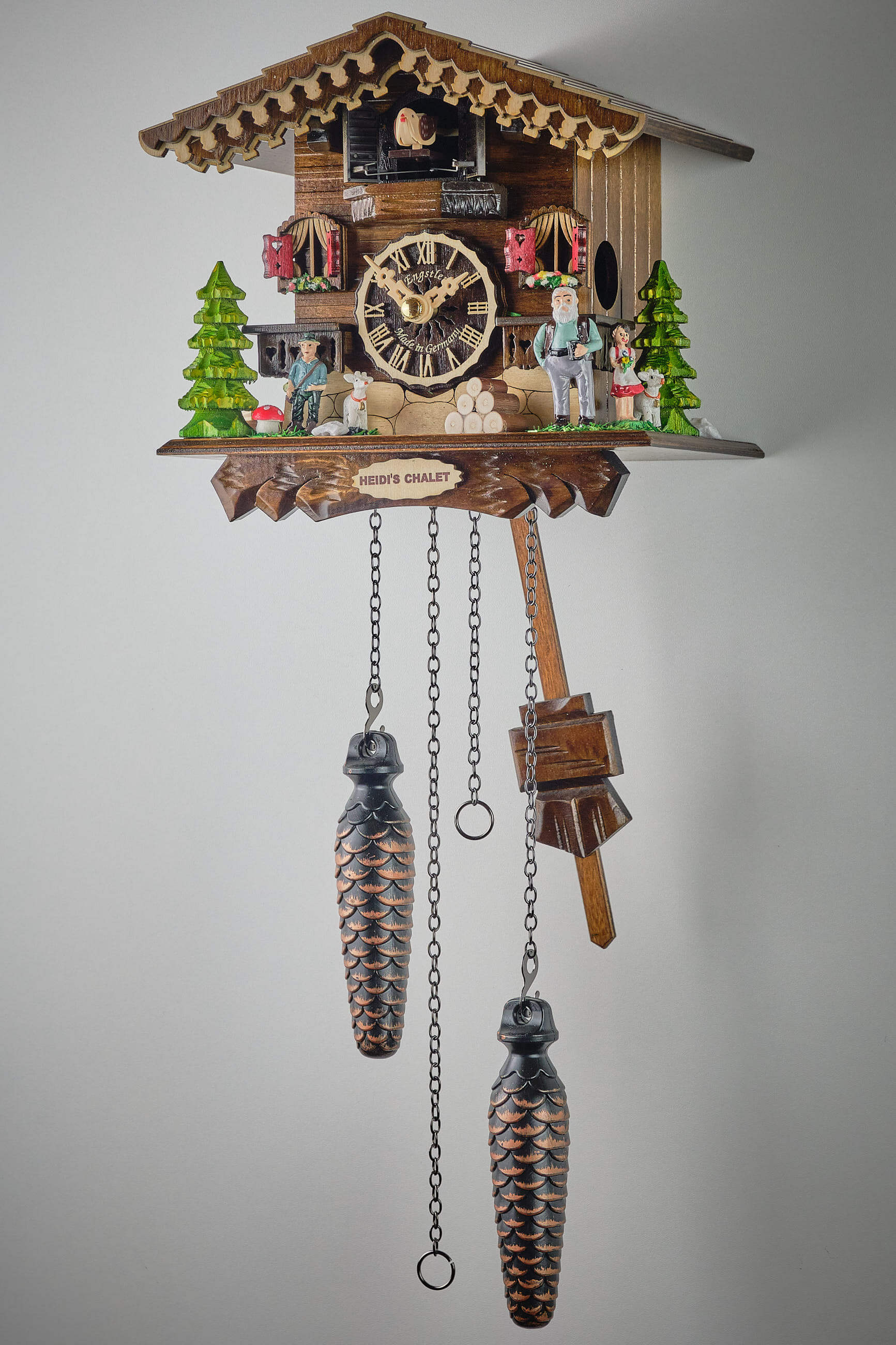 Engstler -Kuckucksuhr Quarz mit Musik Chalet Heidihaus 20cm- 3553 QM