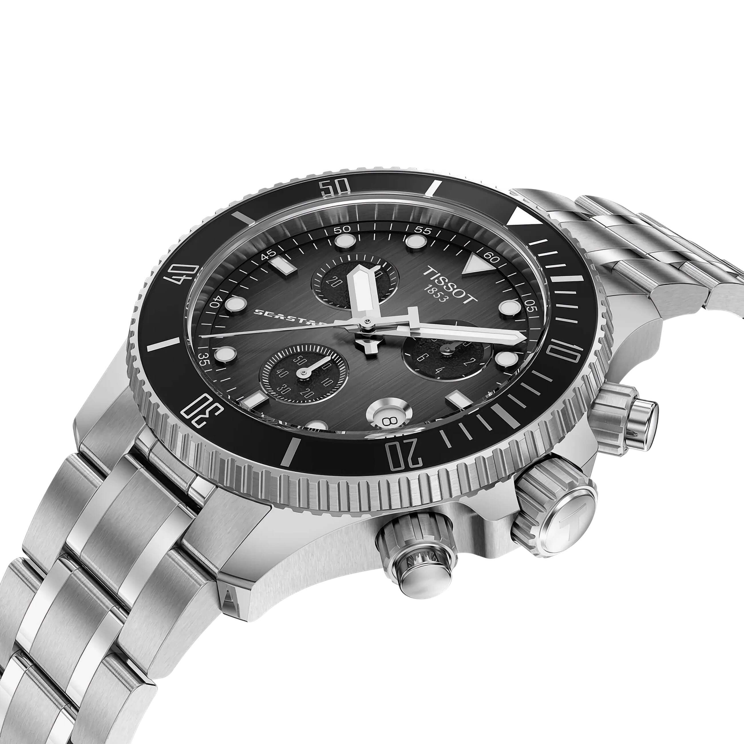 TISSOT -Seastar 1000 Damenuhr Silber Grau Chrono Saphirglas Quarz 38mm- T120.217.11.061.00