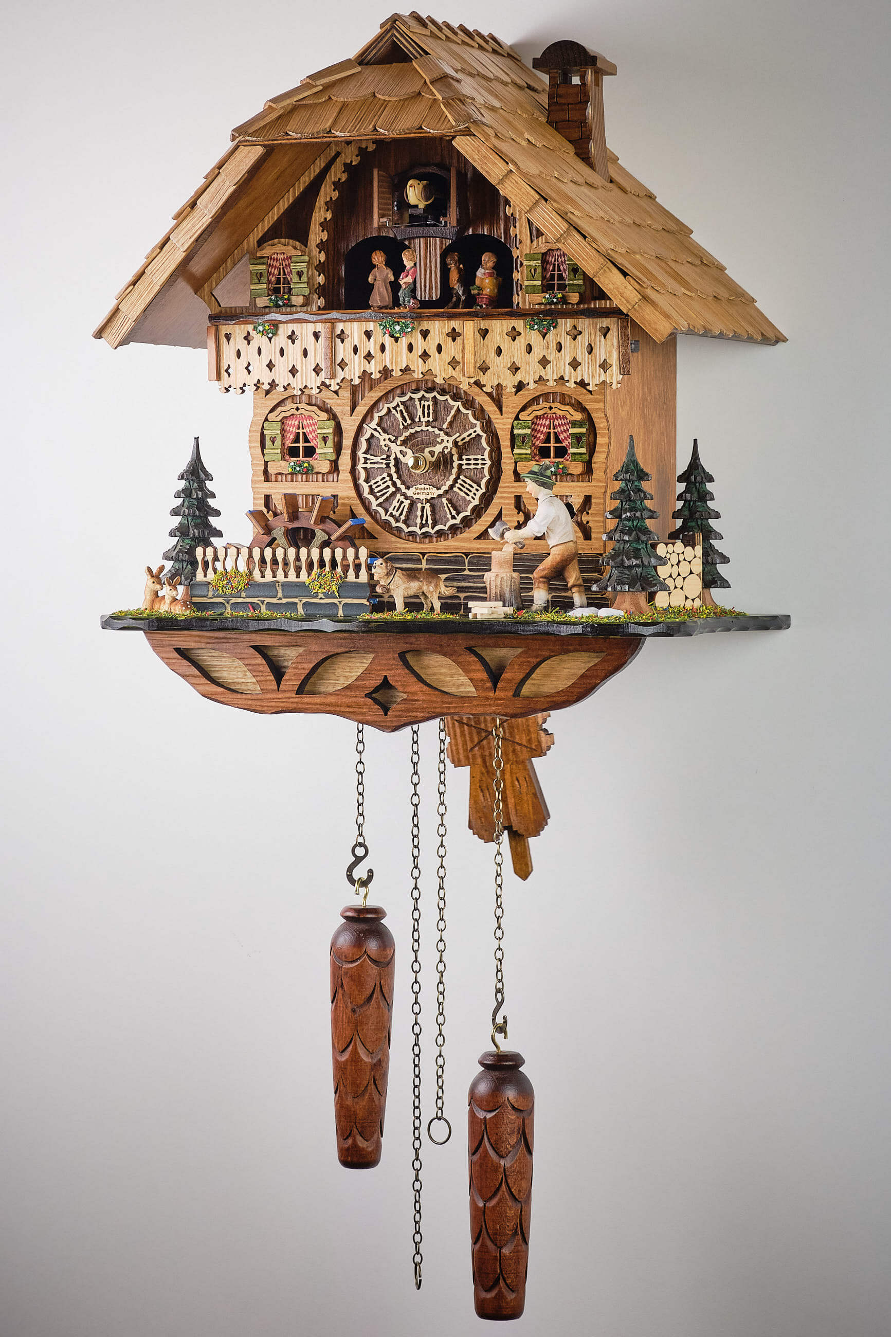 Trenkle -Cuckoo Clock Quartz Movement Black Forest House light with music 38cm- 4306 QMT HZZG