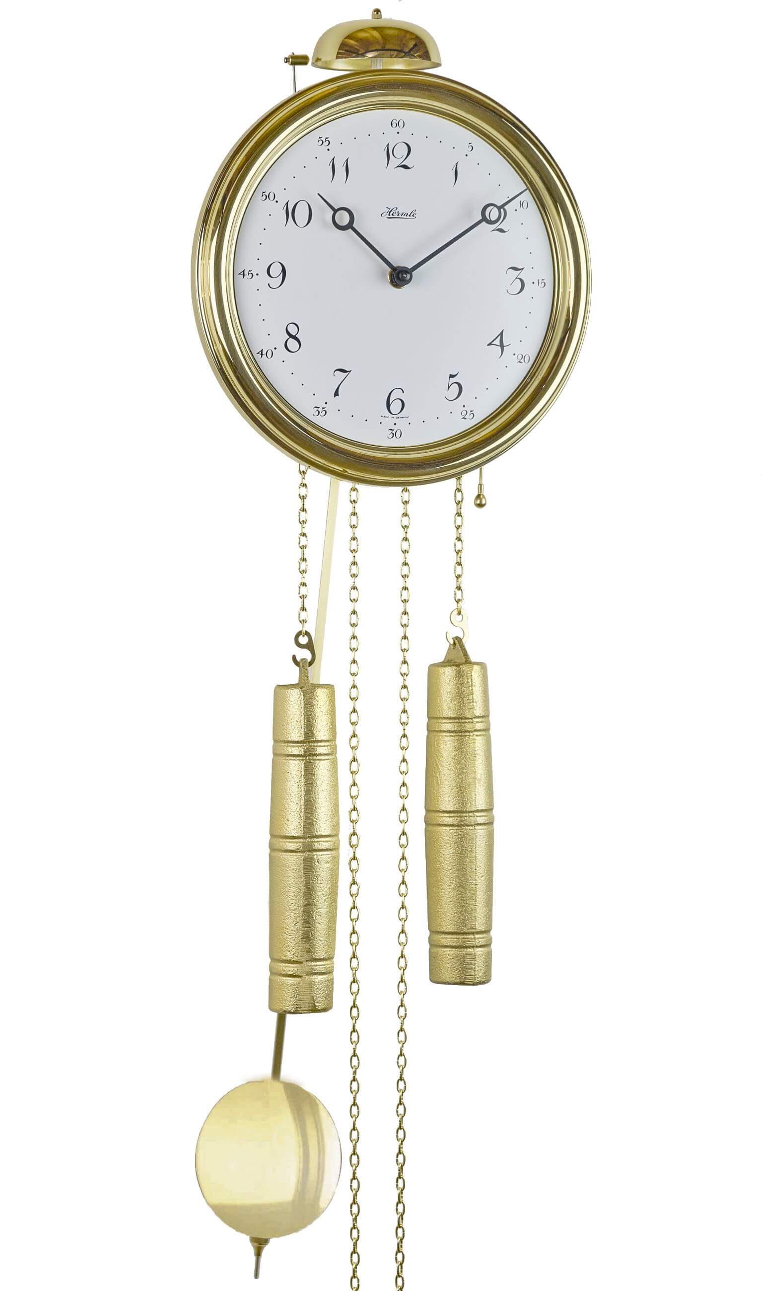 Hermle -Neasden II Home Clock Gold White 8 Days Mechanical Chime 68cm- 60997-000261