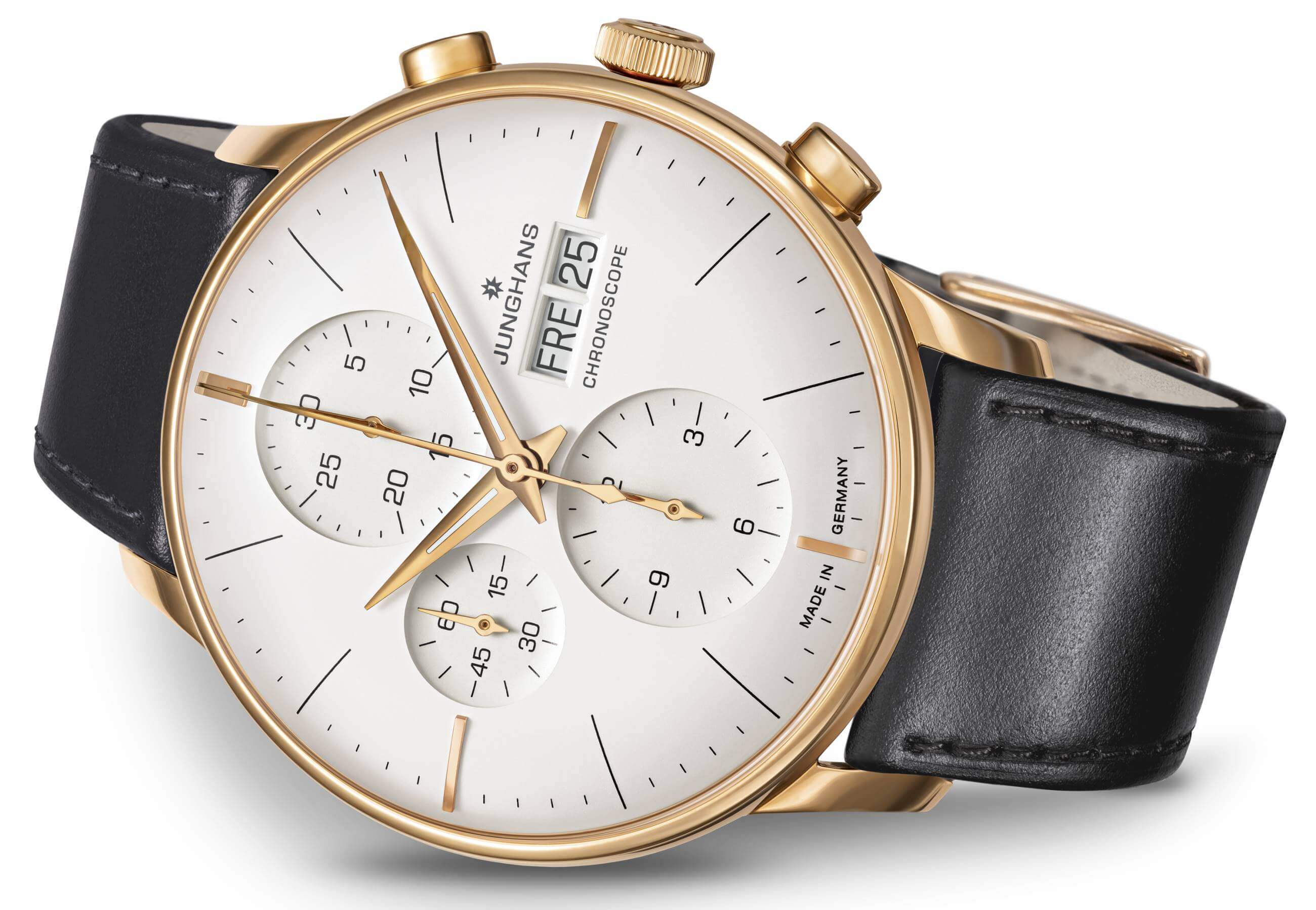 Junghans -Meister Chronoscope Black Automatic Men's Watch Sapphire Crystal 41mm- 027/7023.02