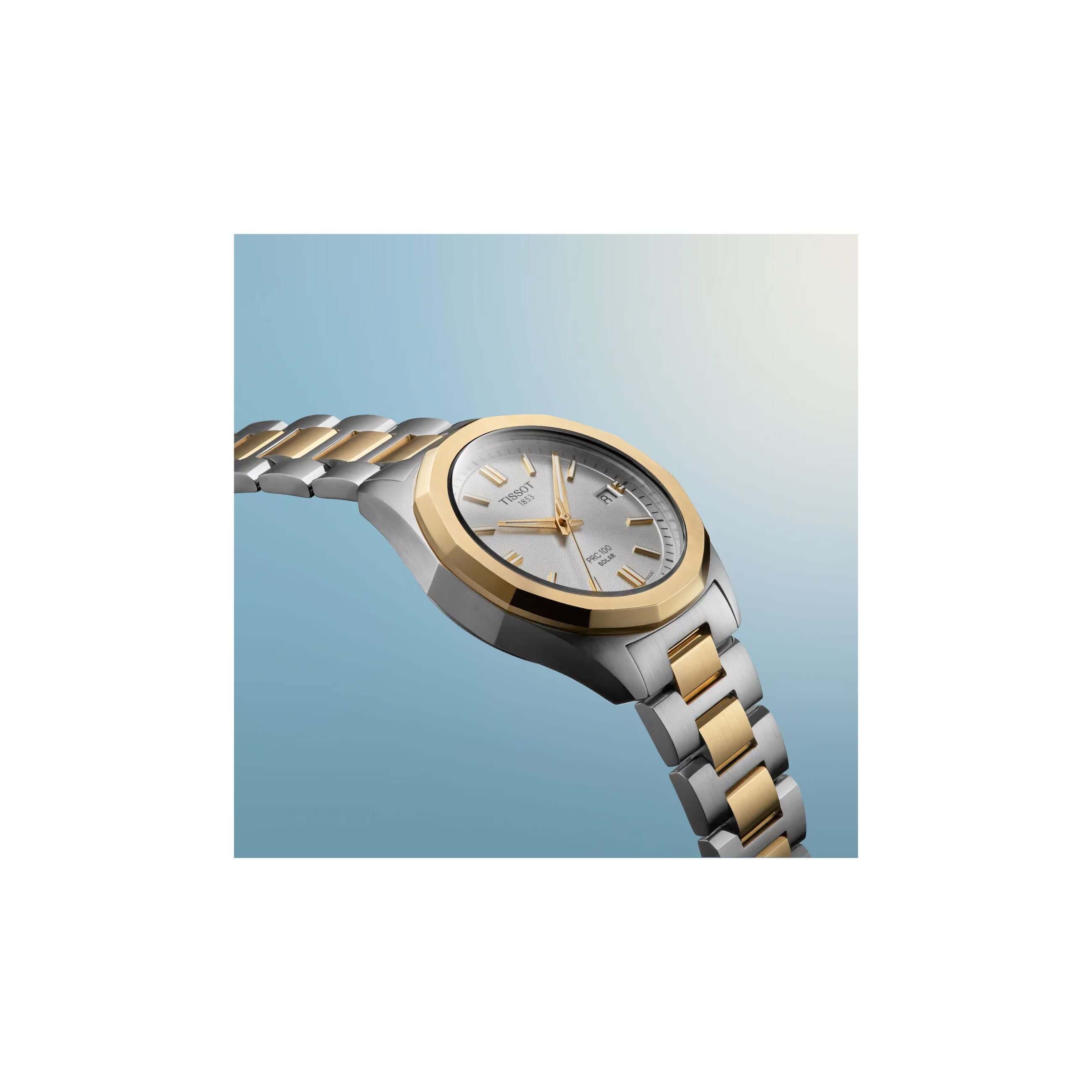TISSOT -TISSOT PRC 100 Solar silber gold bicolor 34mm- T151.822.22.031.00
