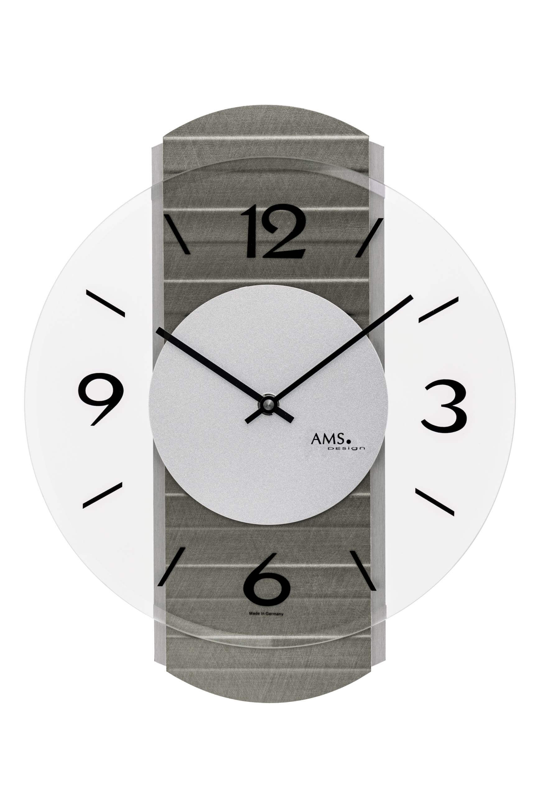 AMS -Wall clock metal structure quartz 34cm- 9705