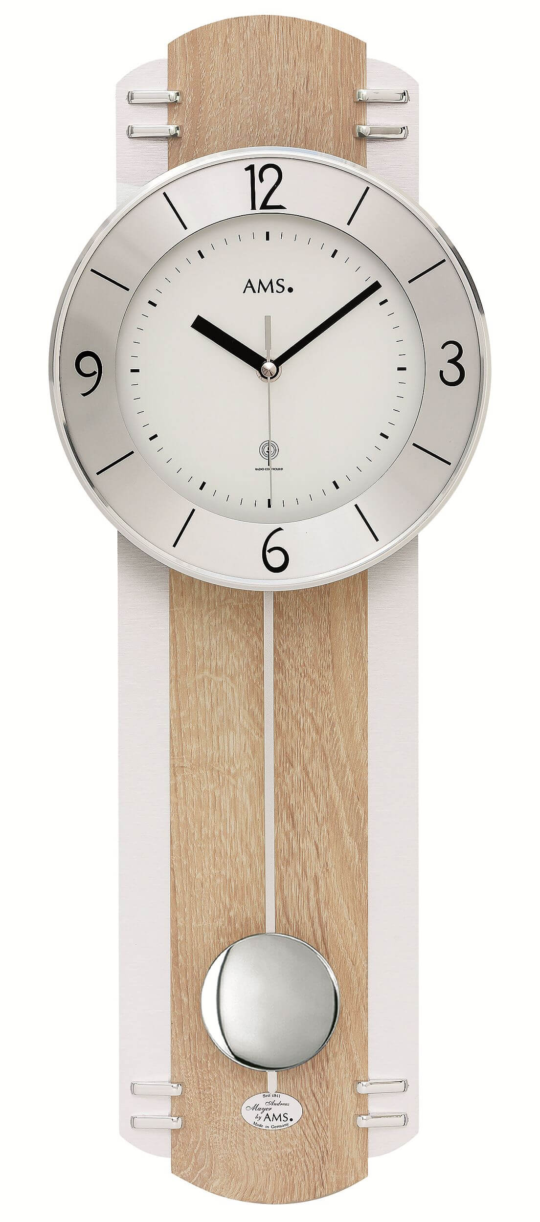 AMS -Funkuhr Holzdekor 60cm- 5291