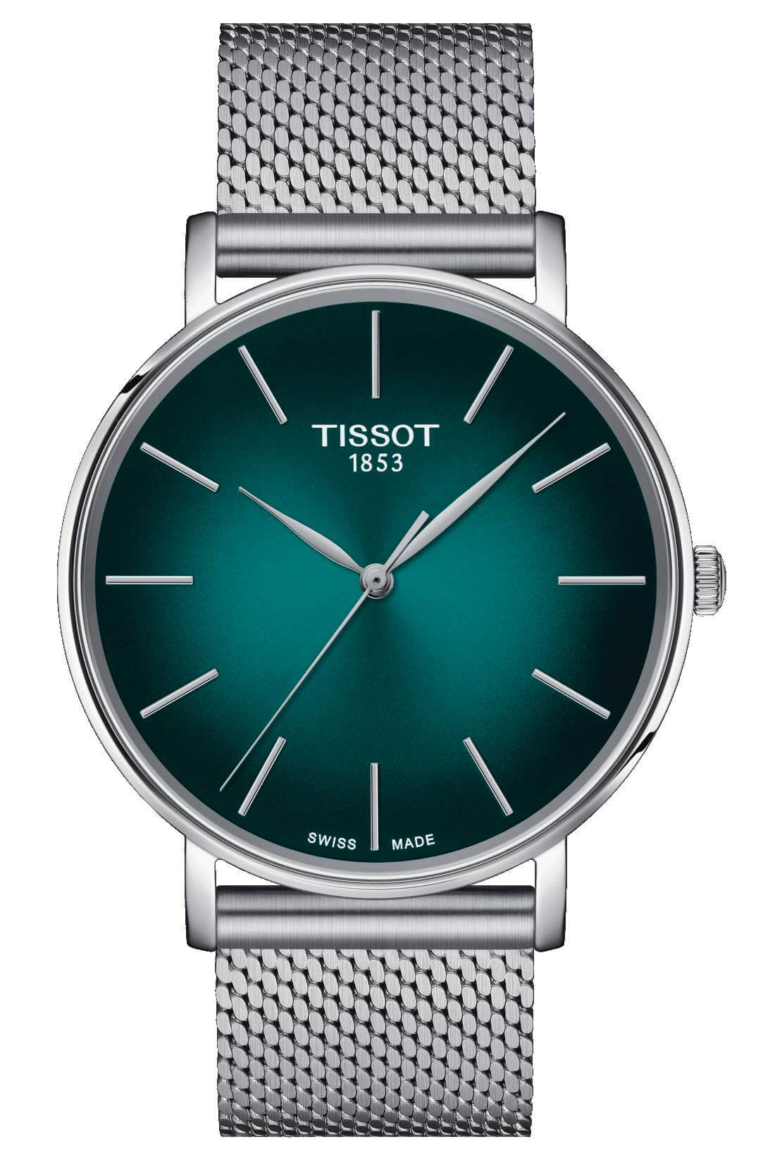 TISSOT -Everytime Gent Men's Watch Silver Green Black Quartz 40mm- T143.410.11.091.00