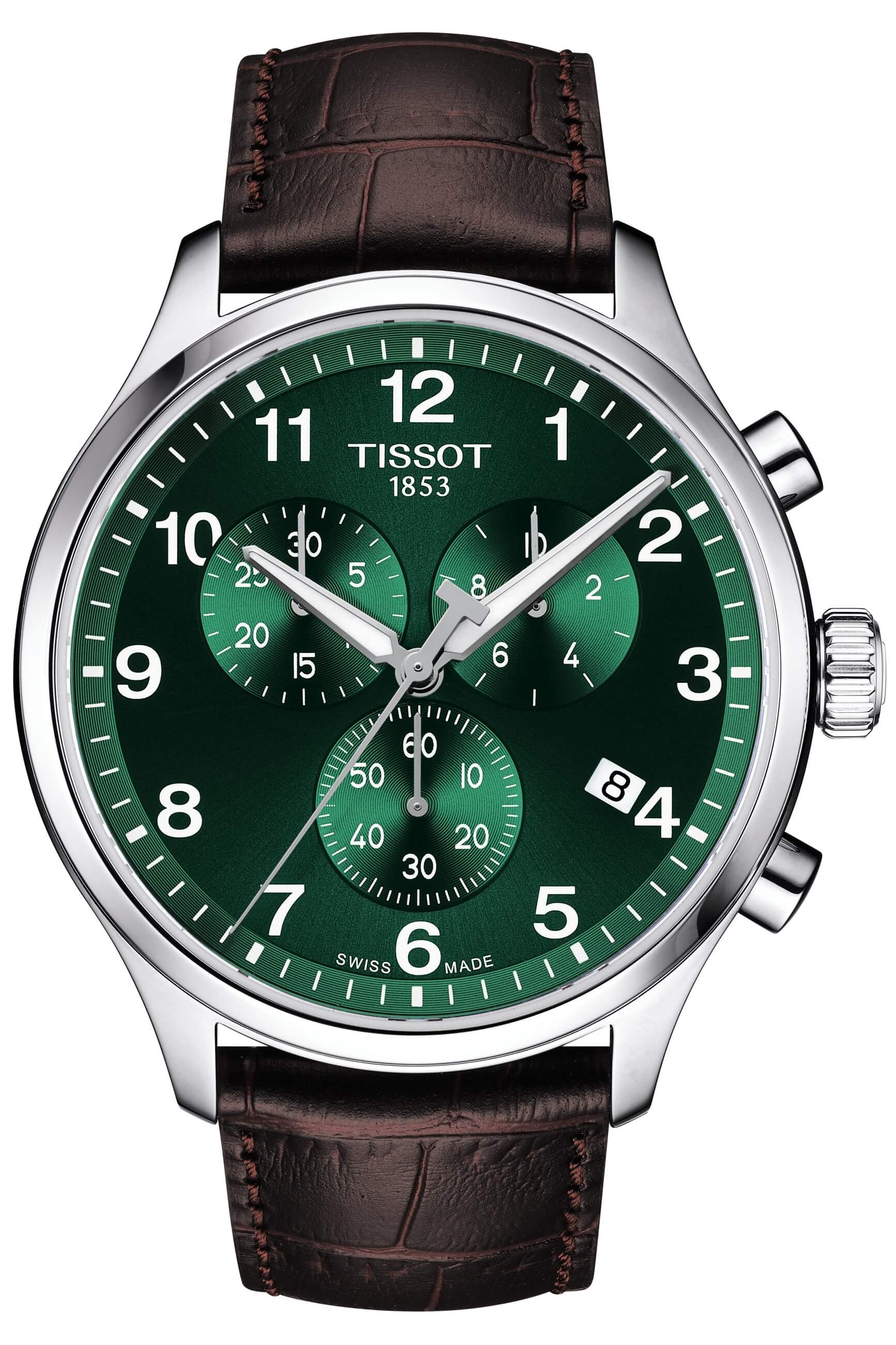 TISSOT -Chrono XL Classic Men's Watch Brown Green Quartz Sapphire Crystal 45mm- T116.617.16.092.00