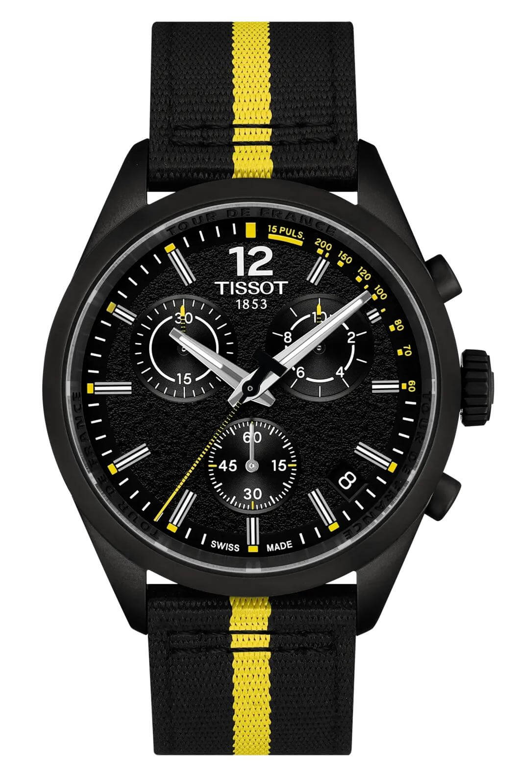 TISSOT -PR 100 Tour de France Herrenuhr Schwarz Chronograph Saphirglas Quarz 40mm- T150.417.37.057.00