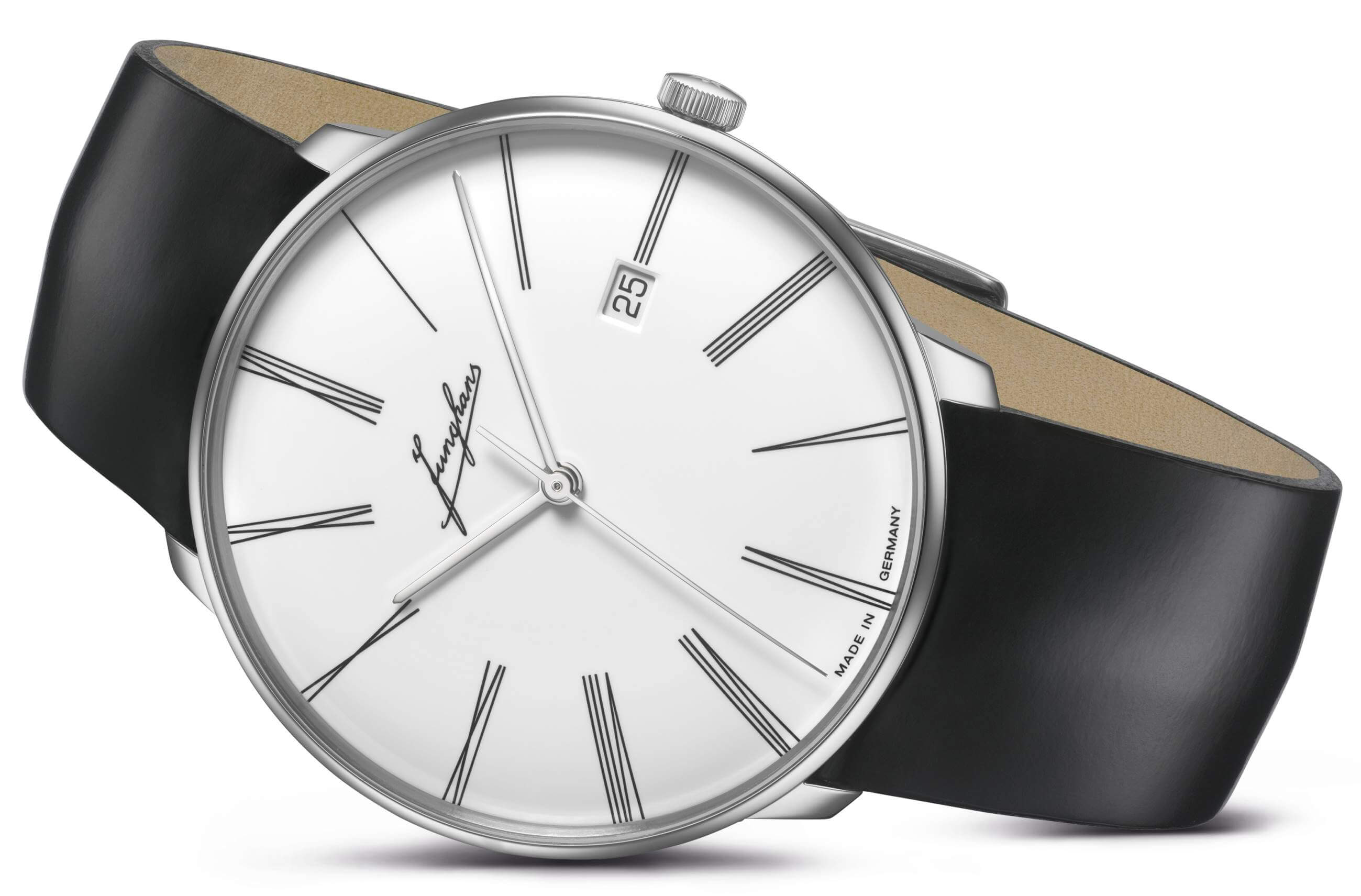 Junghans -Meister fein Automatic Edition Erhard Men's Watch Black White Gold Sapphire Crystal 40mm- 027/9300.00