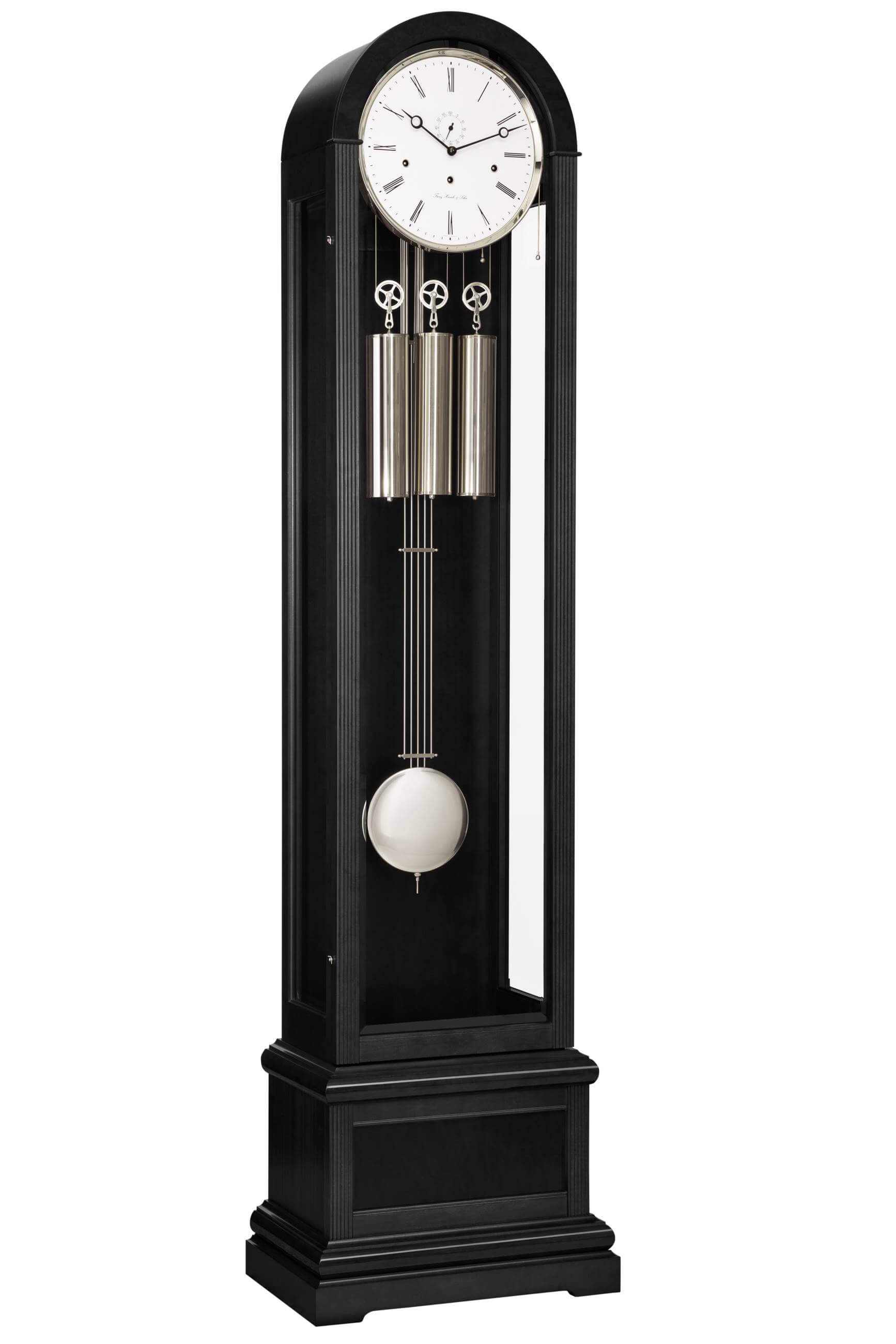 Hermle -Charlotte Grandfather Clock Black Chrome Mechanical 193cm- 01089-740461