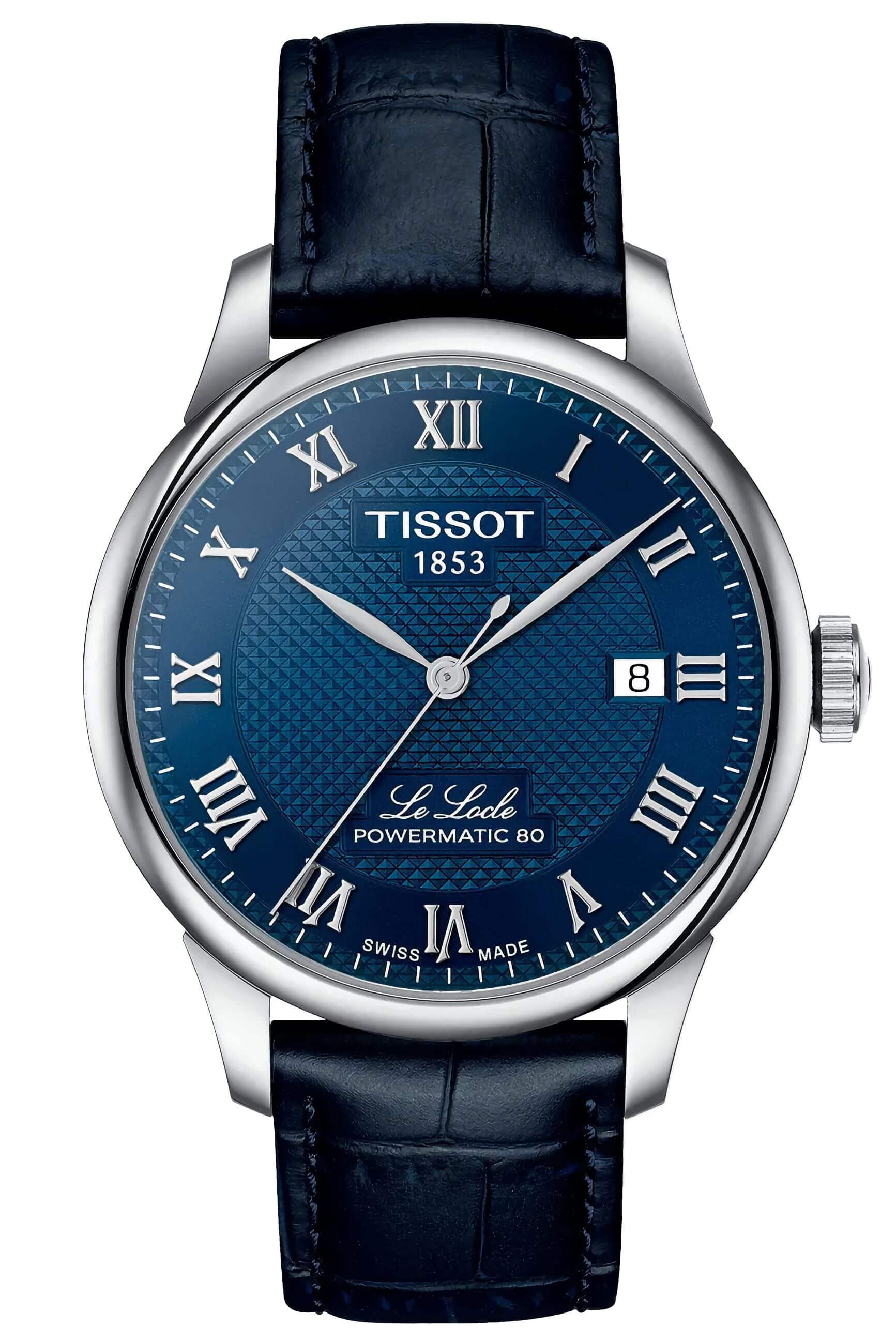 TISSOT -Le Locle Herrenuhr Blau Datum Saphirglas Mechanisch 39mm- T006.407.16.043.00