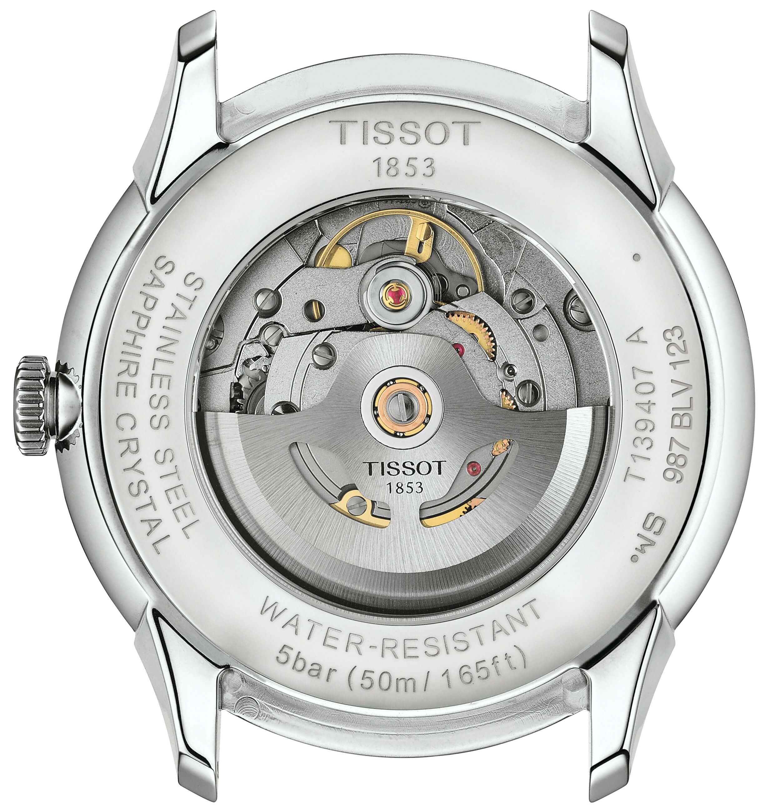 TISSOT -Chemin Des Tourelles men's watch silver blue automatic sapphire crystal 42mm- T139.407.11.048.00