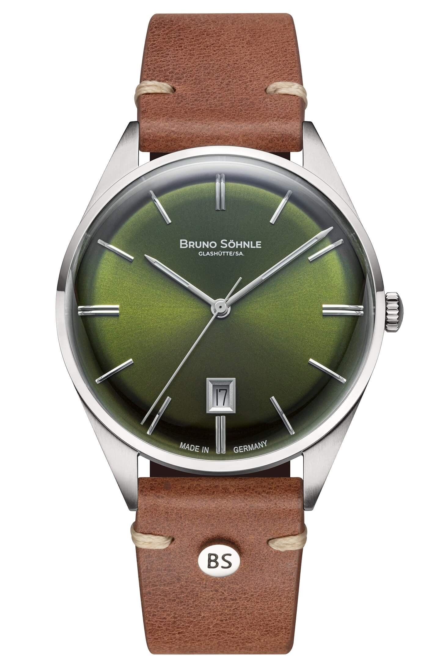 Bruno Söhnle -Merano Herrenuhr Braun Grün Quarz Saphirglas 40mm- 17-13232-441