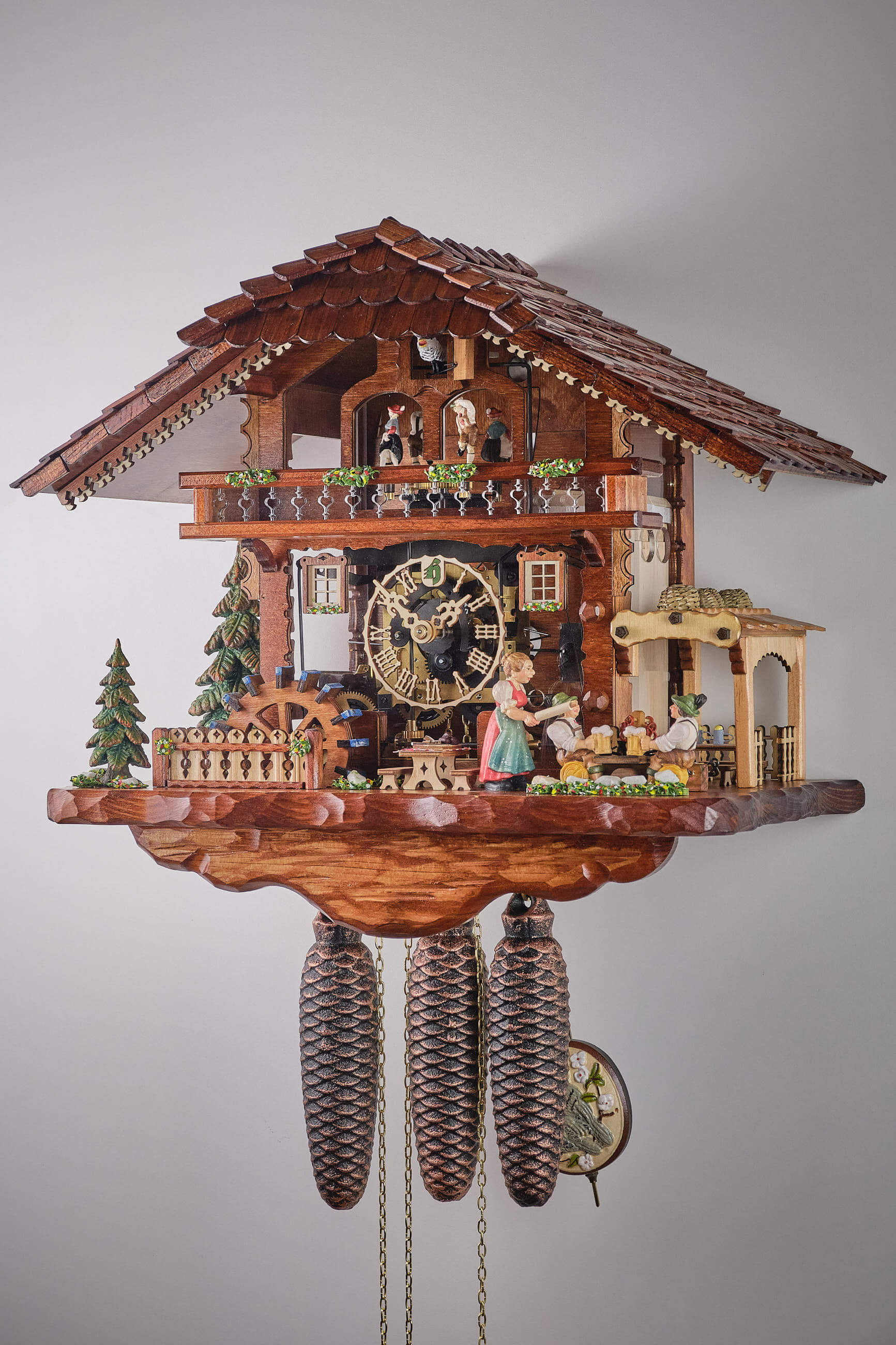 Hönes -Cuckoo clock half-timbered plexiglass front 8-day movement with music 38cm- 86720T