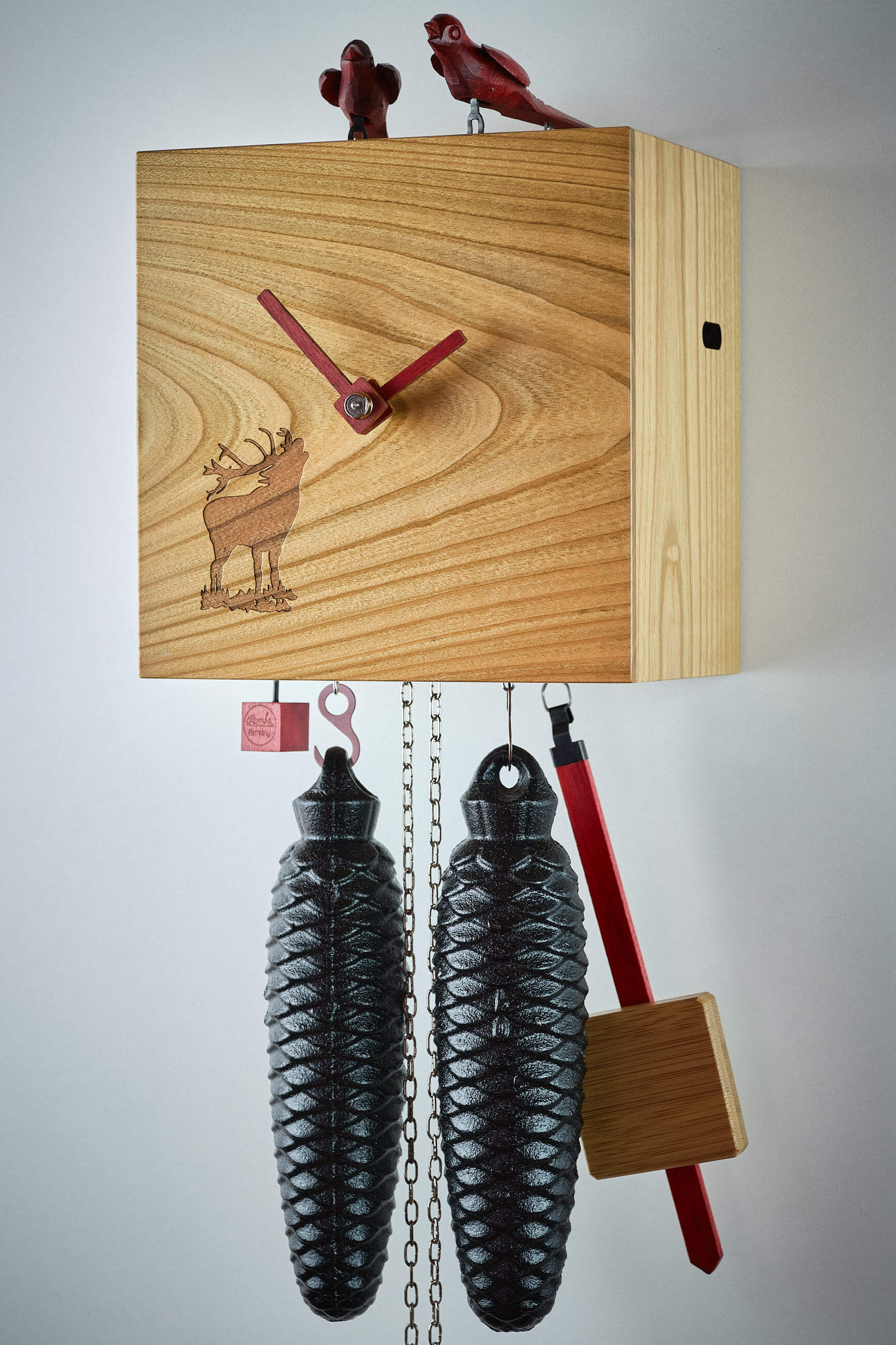 Romba -Cuckoo clock modern solid wood mechanical 8-day movement 16cm- BB33 KH-11