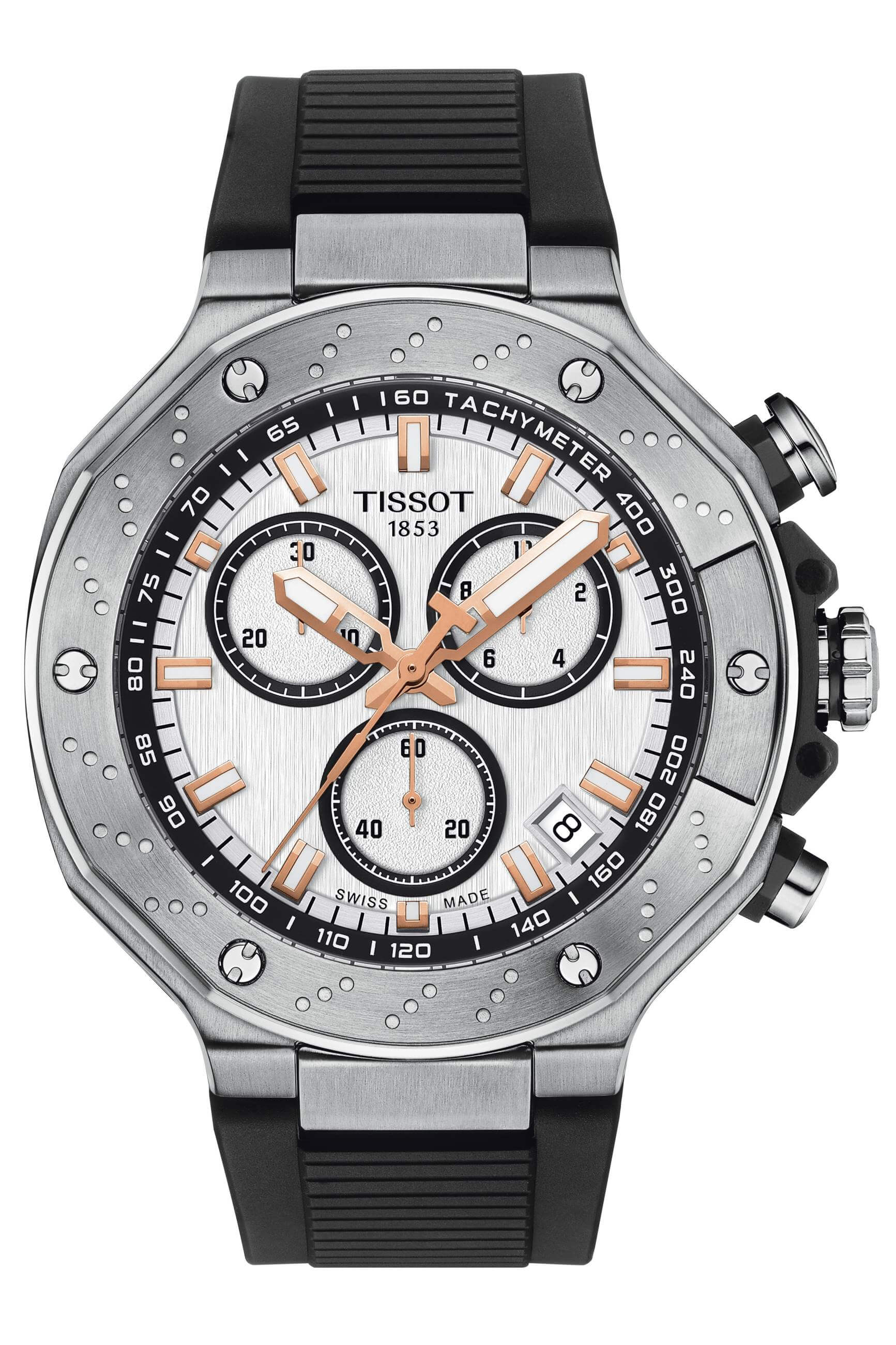 TISSOT -T-Race Chronograph Men's Watch Black Silver Chronograph Quartz Sapphire Crystal 45mm- T141.417.17.011.00