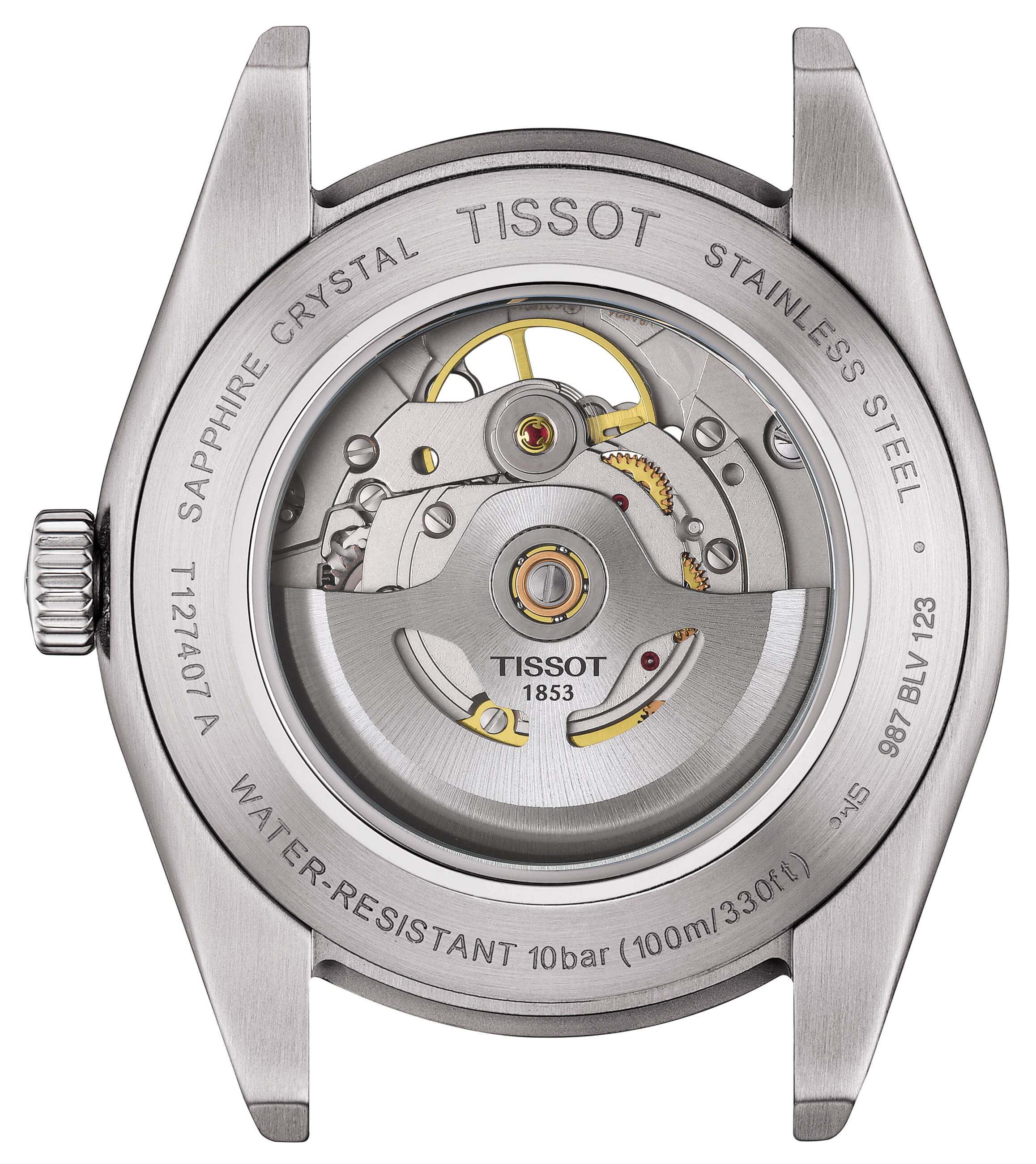 TISSOT -Gentleman Powermatic 80 Open Heart Herrenuhr Silber Rhodium Automatik 40mm- T127.407.11.081.00