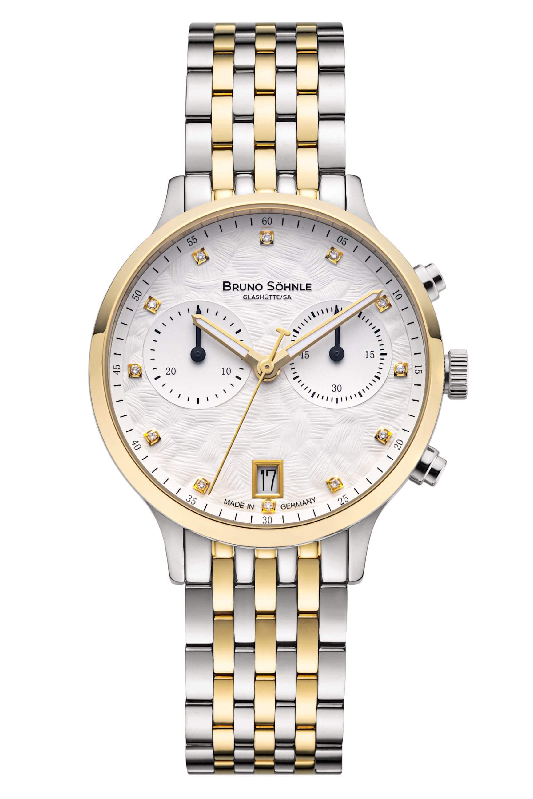 Bruno Söhnle -Bruno Söhnle Bologna Chronograph Damenuhr Bicolor Quarz 35mm- 17-23238-250