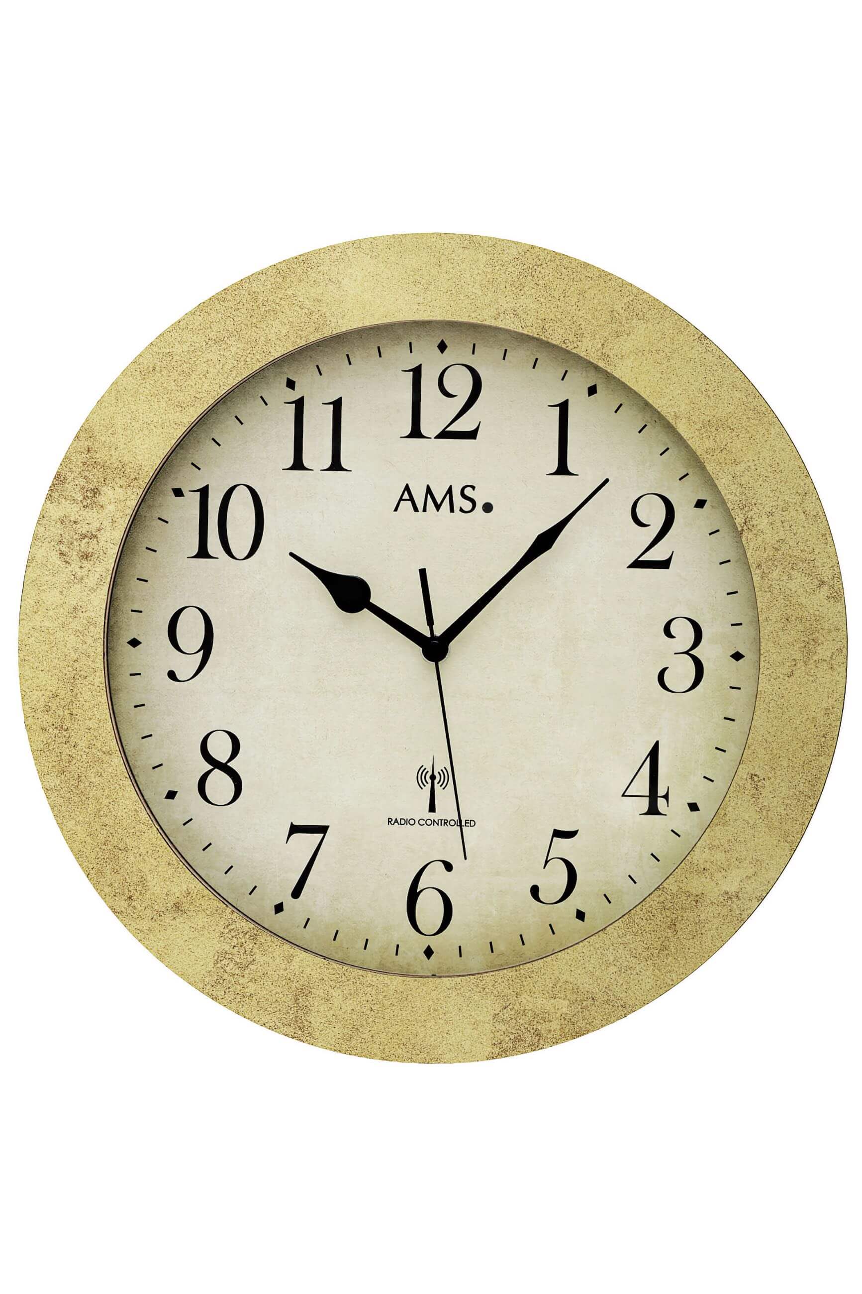 AMS -AMS Funk Wanduhr Holz Messing 35cm- 5560MS