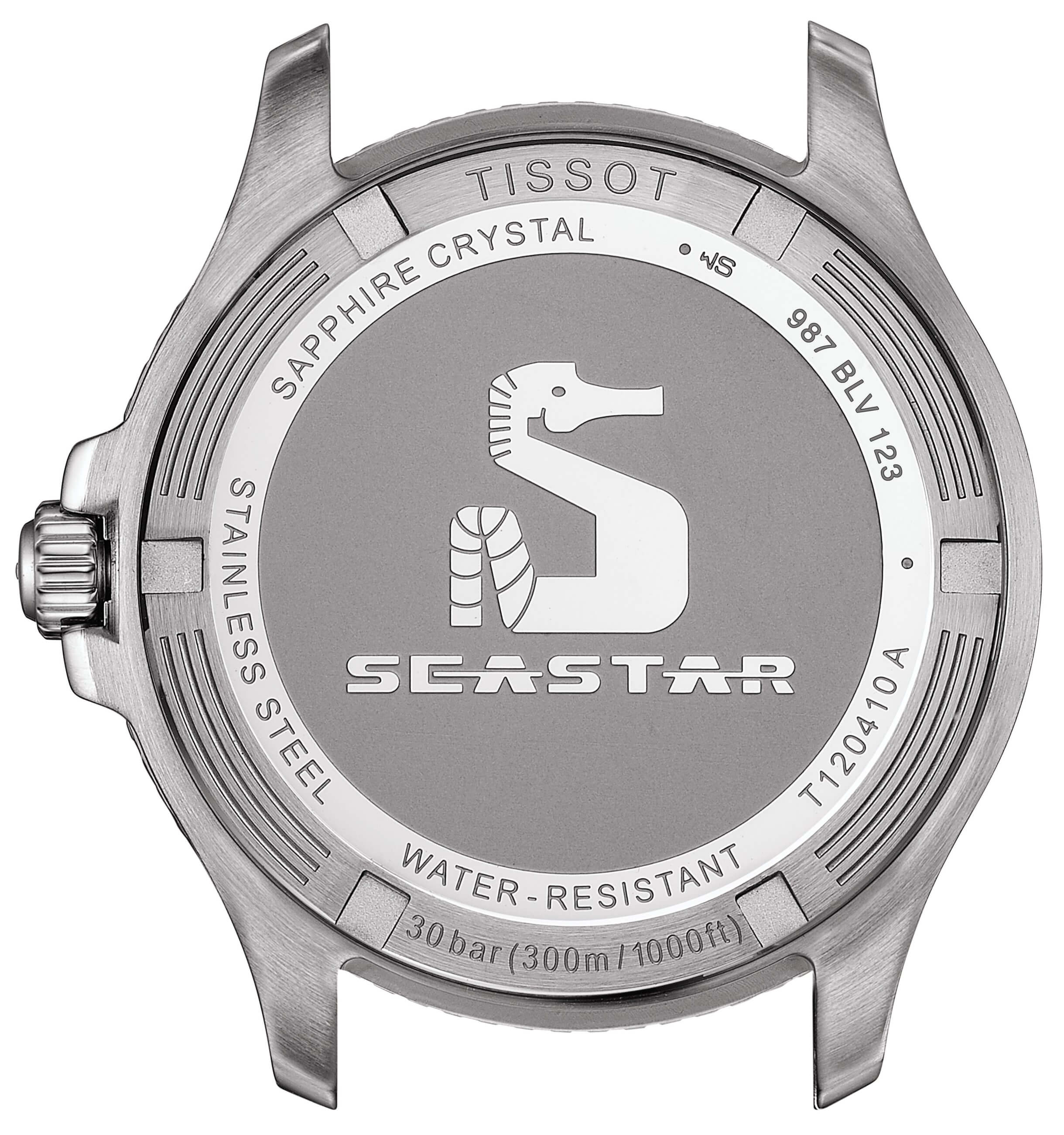 TISSOT -Seastar 1000 men's and ladies' watch silver black quartz sapphire crystal 40mm- T120.410.11.051.00