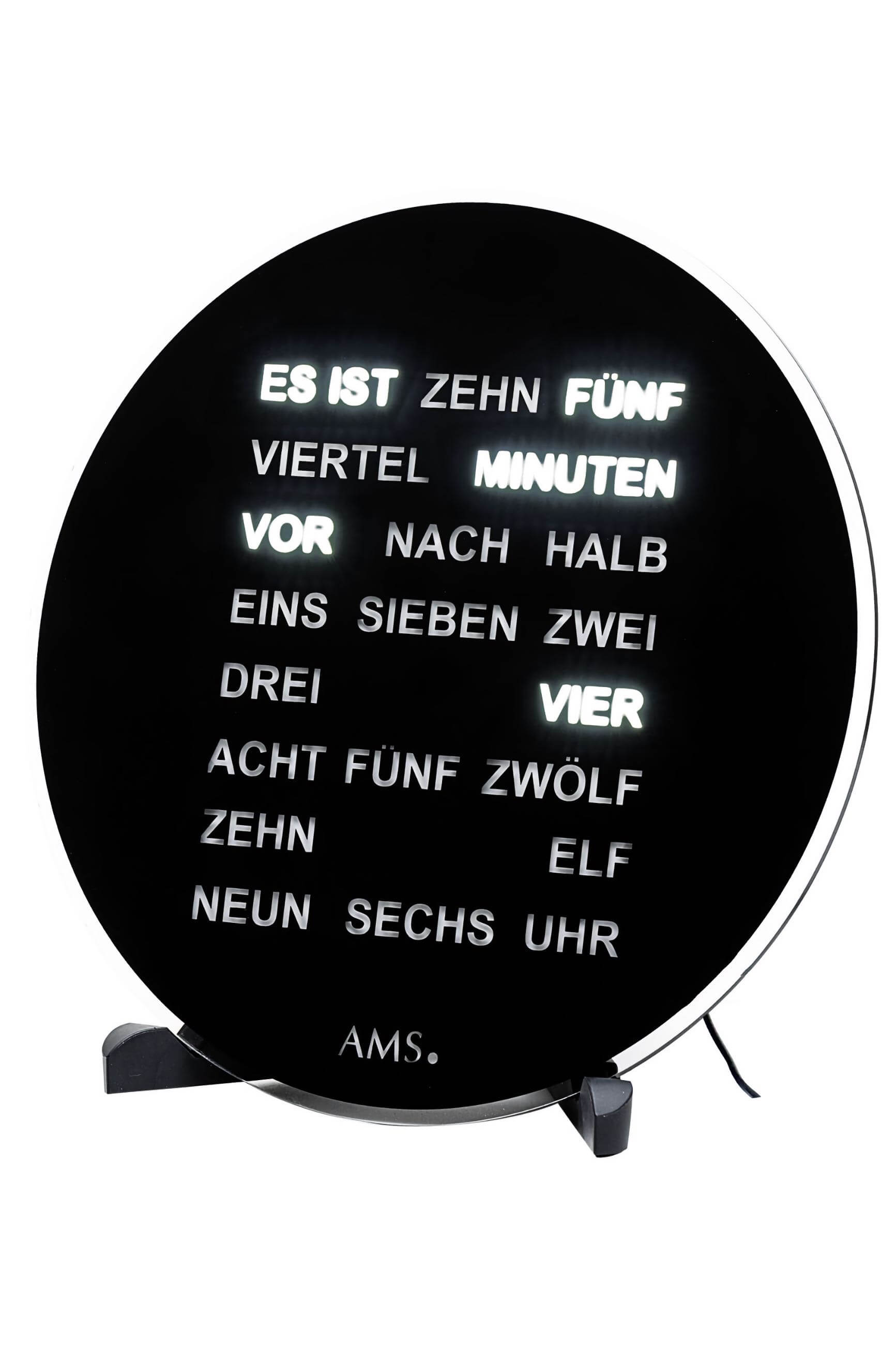 AMS -AMS Tisch- und Wanduhr Quarz 230V Adapter 27cm- 1285