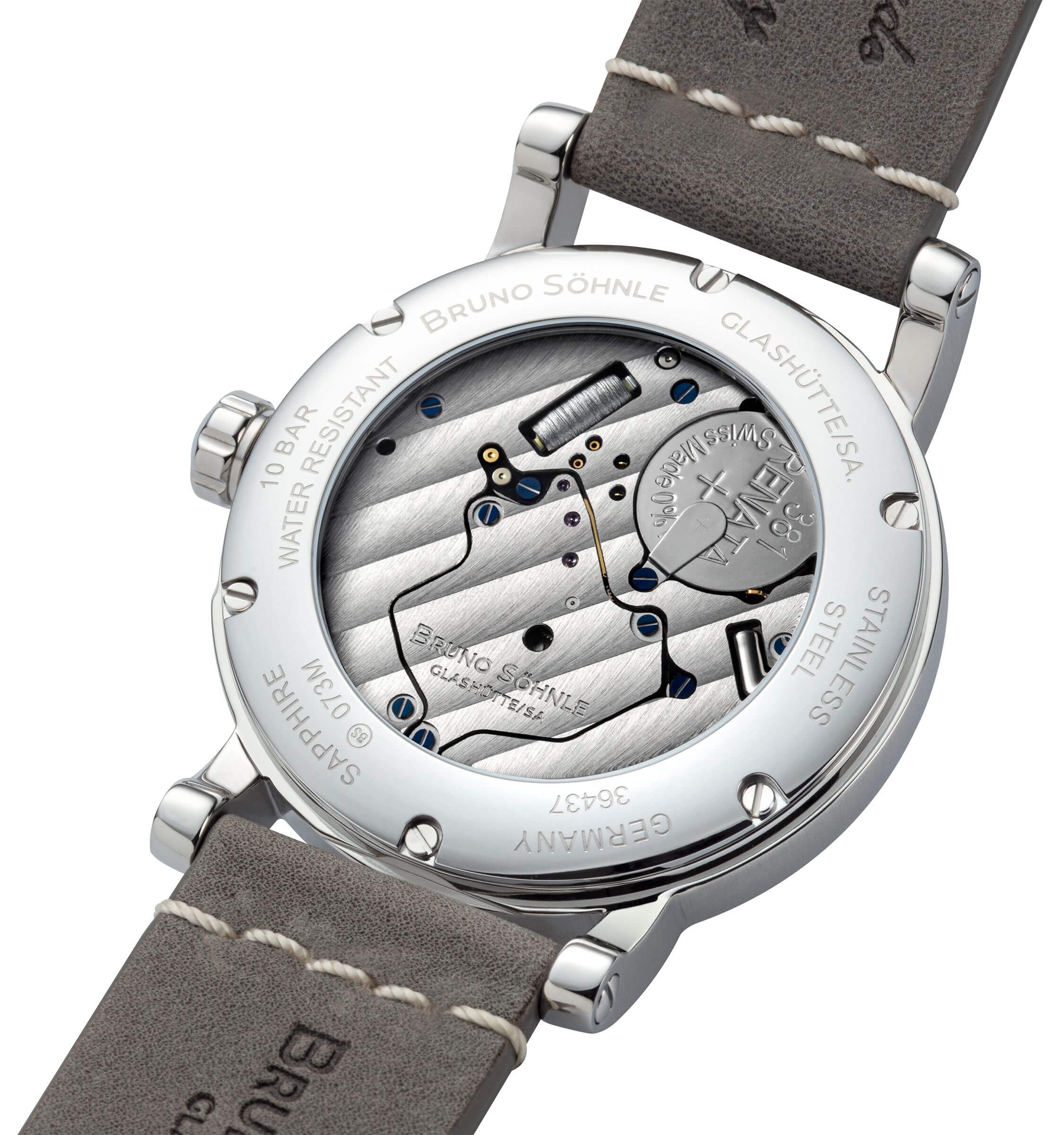 Bruno Söhnle -Pesaro I Herrenuhr Steingrau Blau Quarz Saphirglas 43mm- 17-13073-343