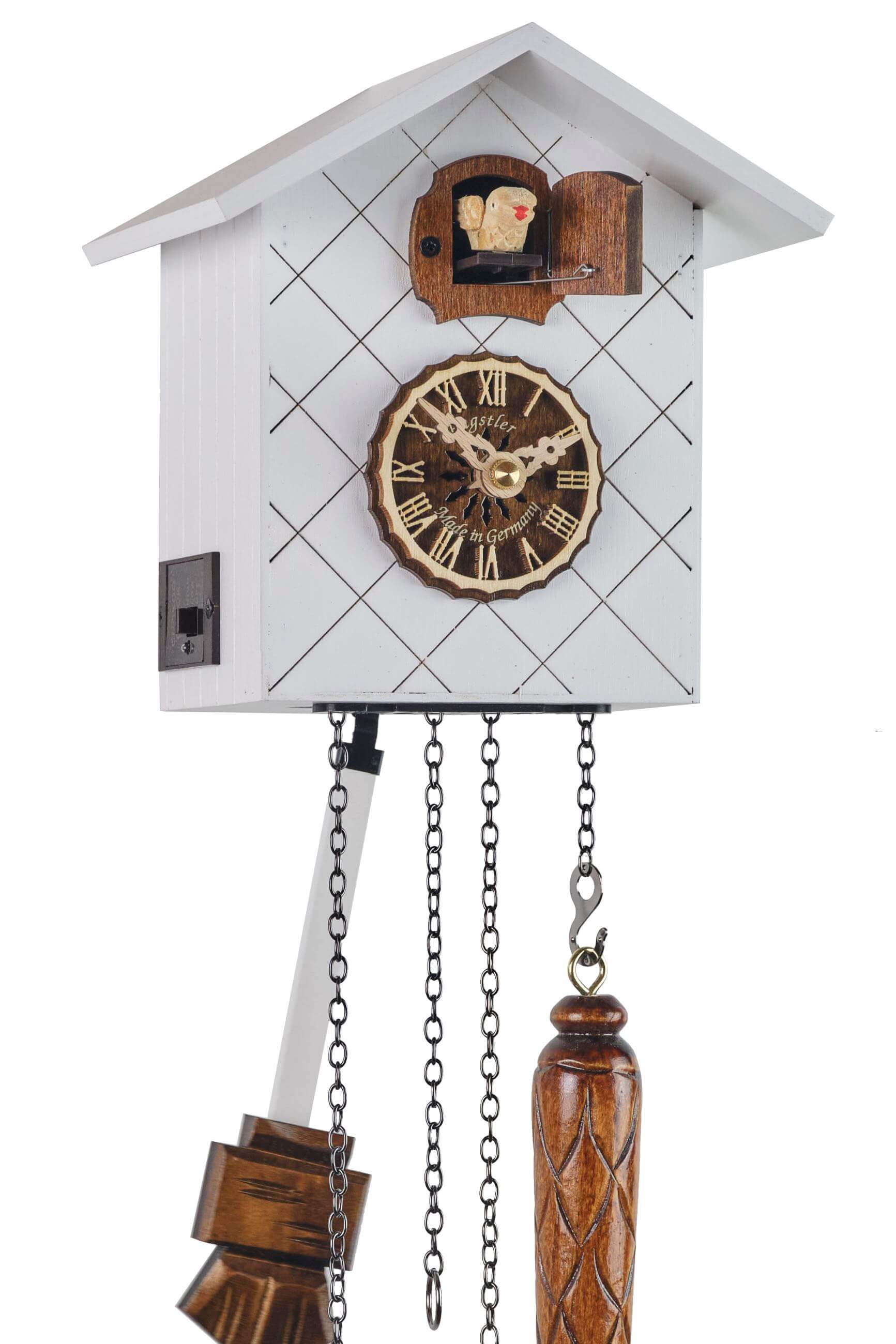 Engstler -Cuckoo clock white quartz movement 16cm- 502/23 Q HZE HG