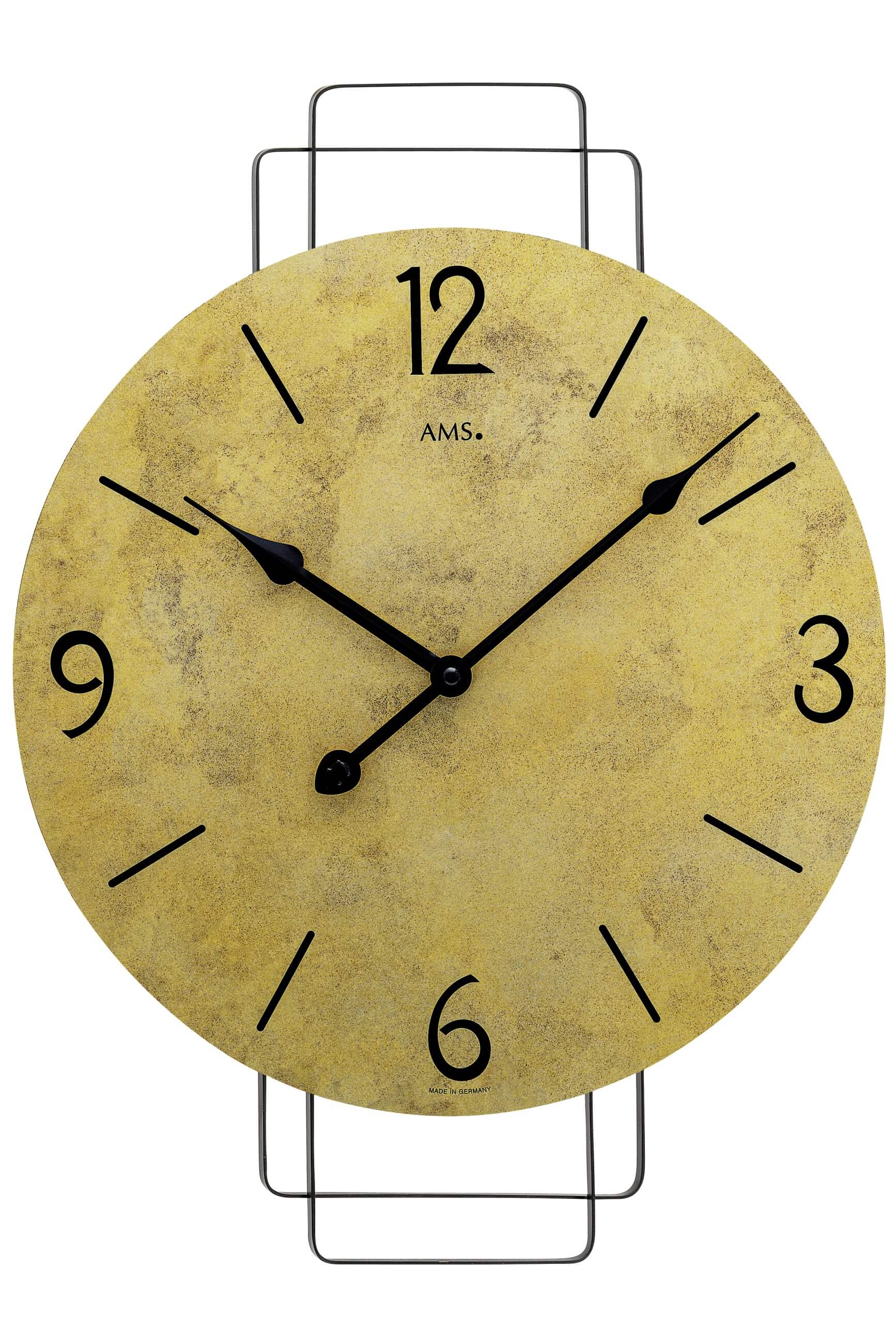 AMS -Wall clock brass antique quartz 46cm- 9689