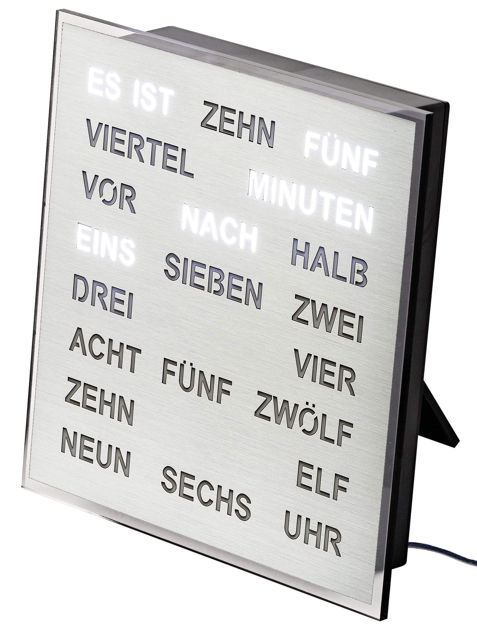 AMS -Wall/table clock aluminium quartz 20cm- 1242