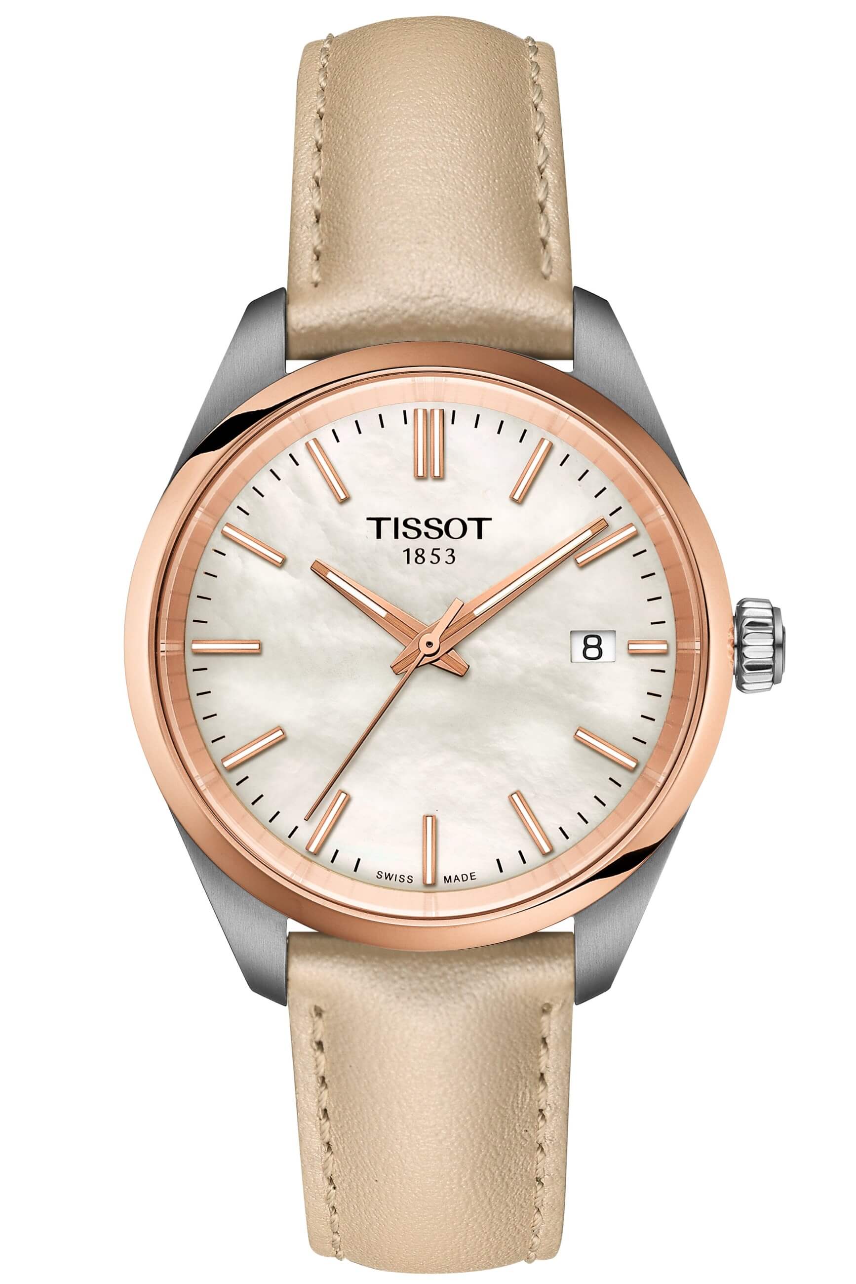 TISSOT -PR 100 Ladies' Watch White Mother-of-Pearl Cream-coloured Quartz Date Sapphire Crystal 34mm- T150.210.26.111.00