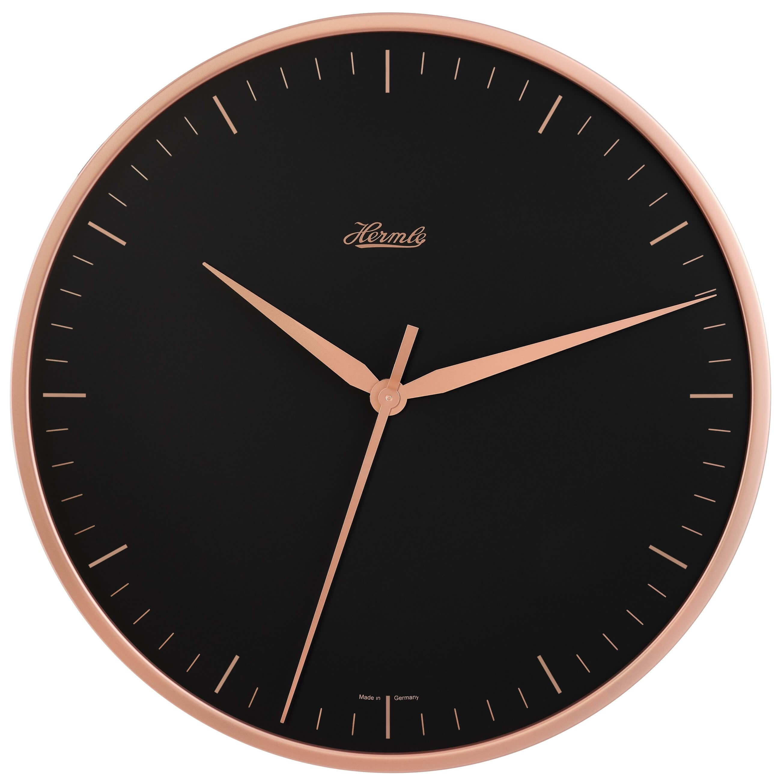 Hermle -Wall clock rose gold black quartz 40cm- 30918-V52100