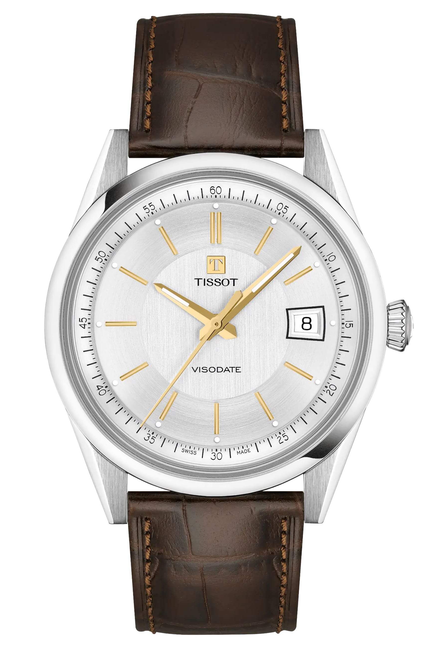 TISSOT -TISSOT Visodate Automatik silber braun 39mm- T157.407.16.031.00