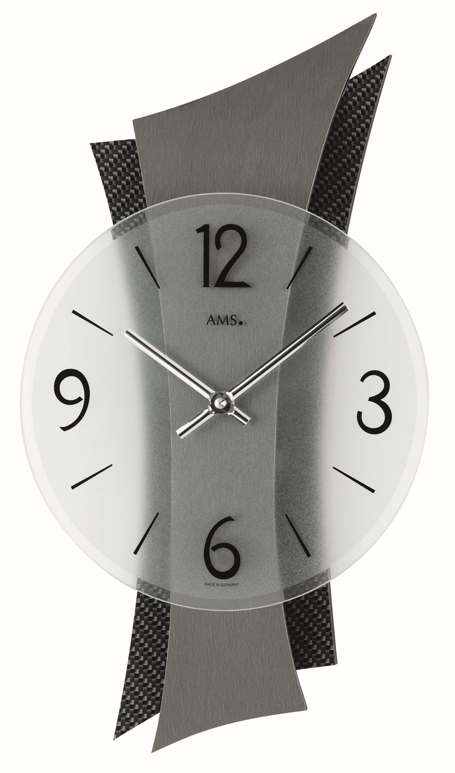 AMS -Wall clock Carbon 43cm- 9400