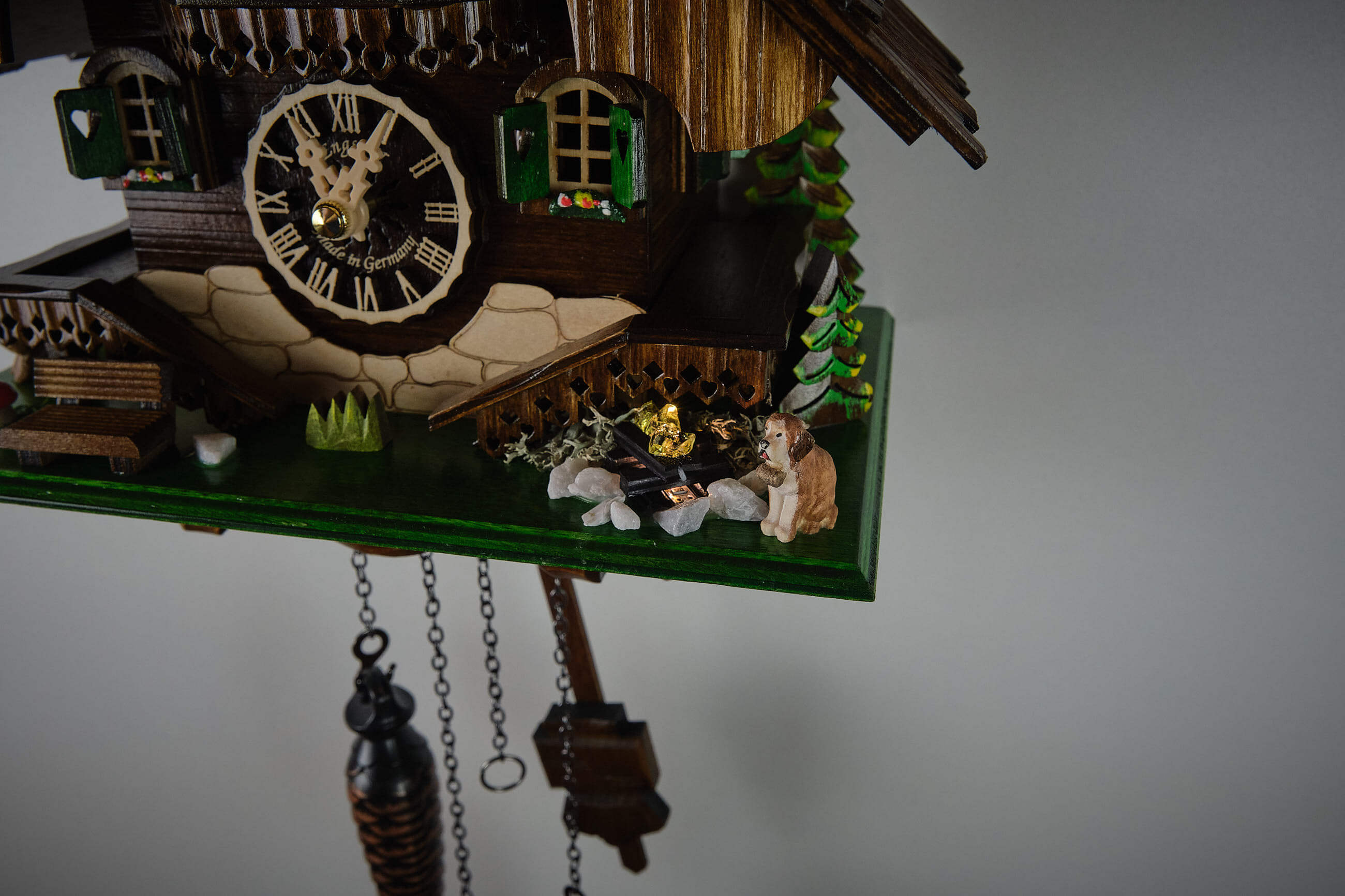 Engstler -cuckoo clock with illumination house quartz movement 34cm- 444/50 QM