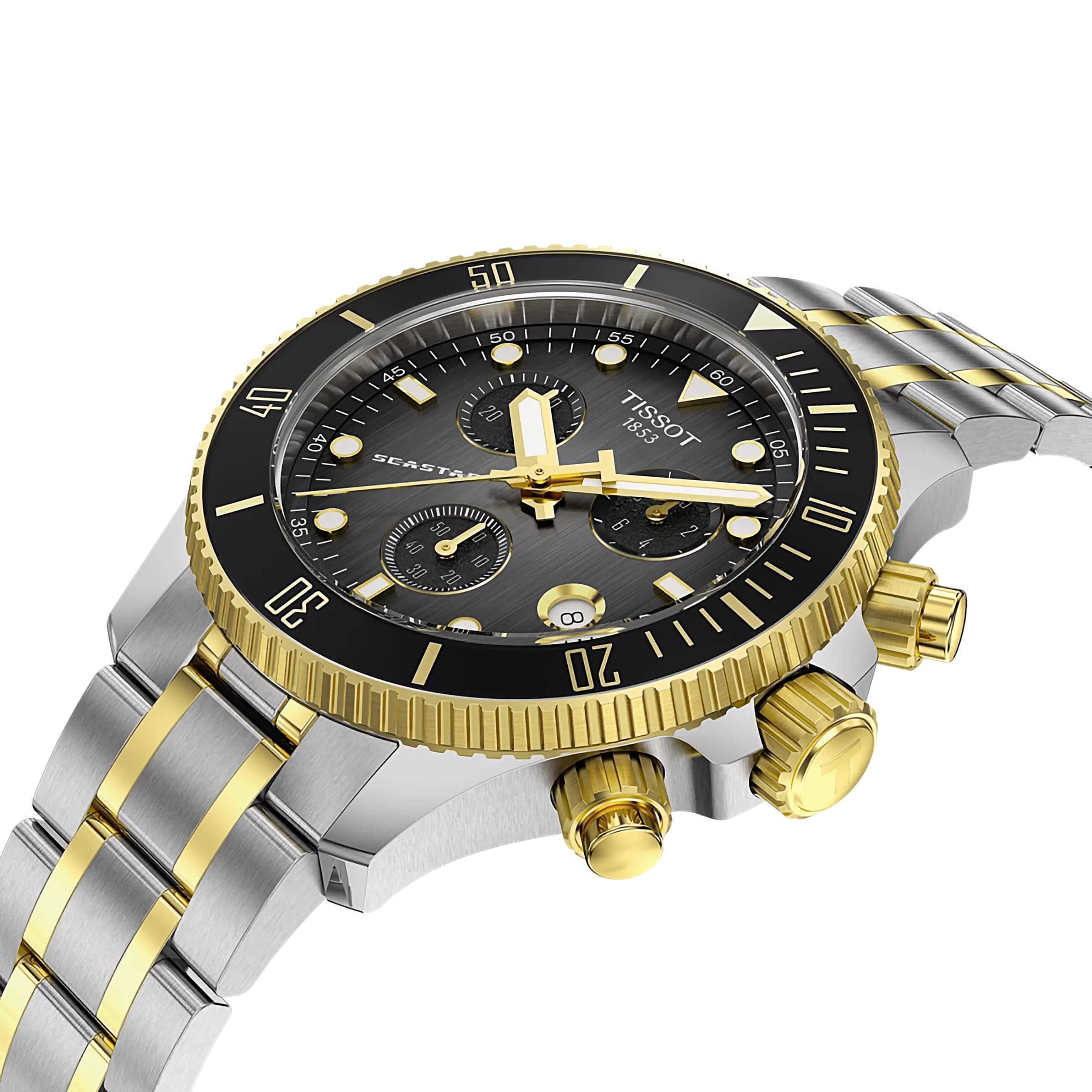 TISSOT -Seastar 1000 Damenuhr Bicolor Chrono Saphirglas Quarz 38mm- T120.217.22.061.00