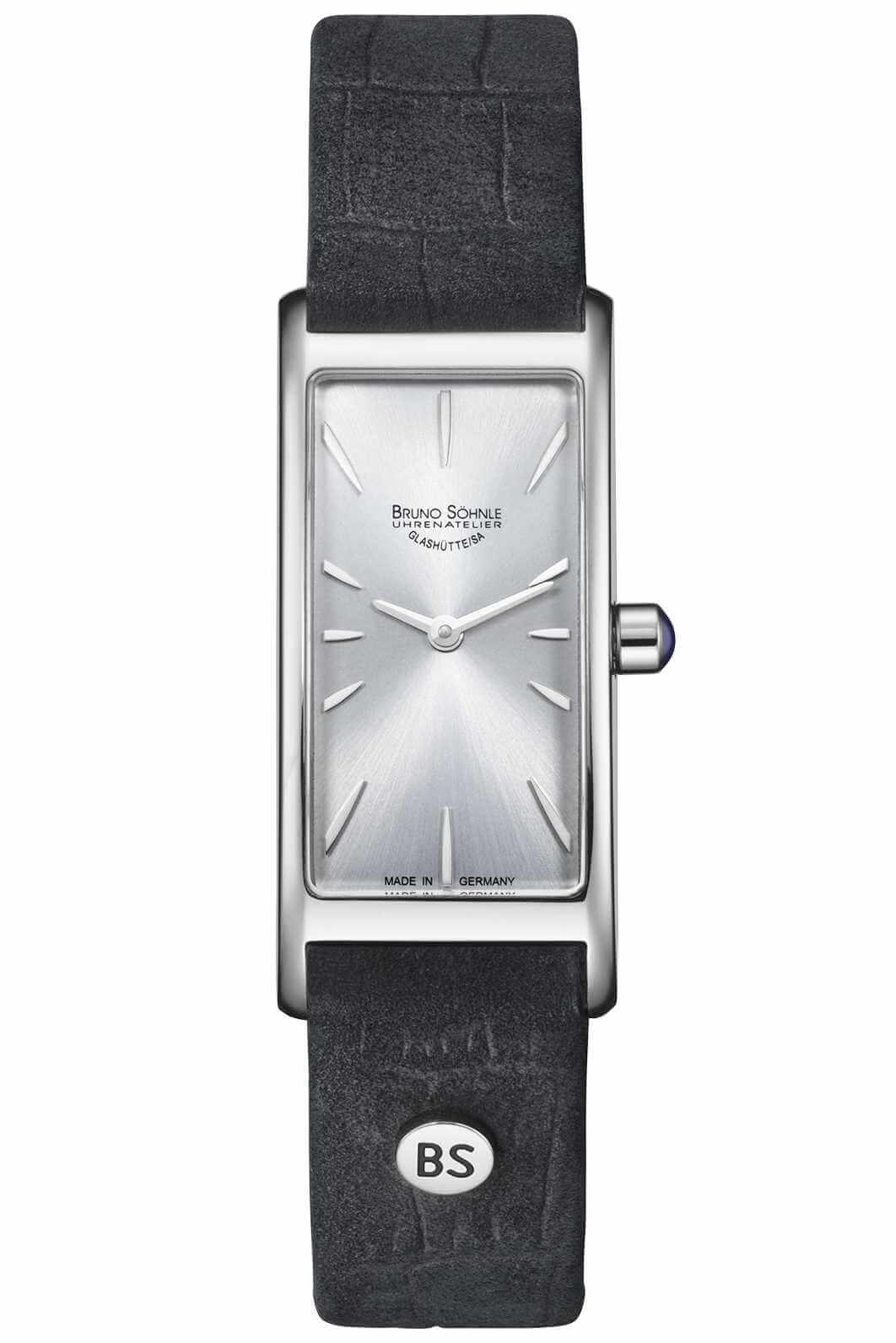 Bruno Söhnle -Nuvola III Damenuhr Schwarz Silber Sonnenschliff 38mm- 17-13088-243