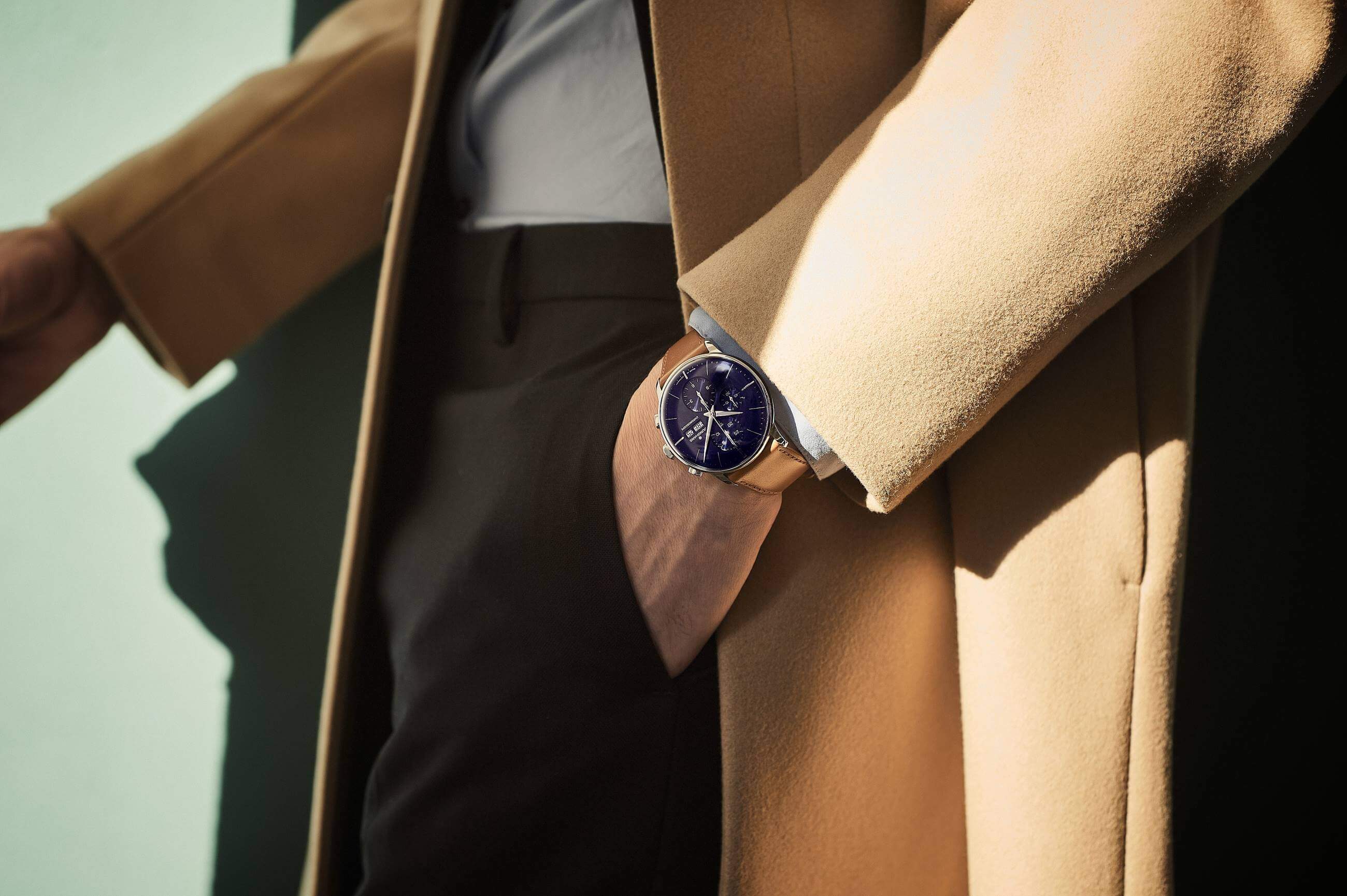 Junghans -Meister Chronoscope Brown Blue Men's Watch Automatic Sapphire Crystal 41mm- 027/4526.02