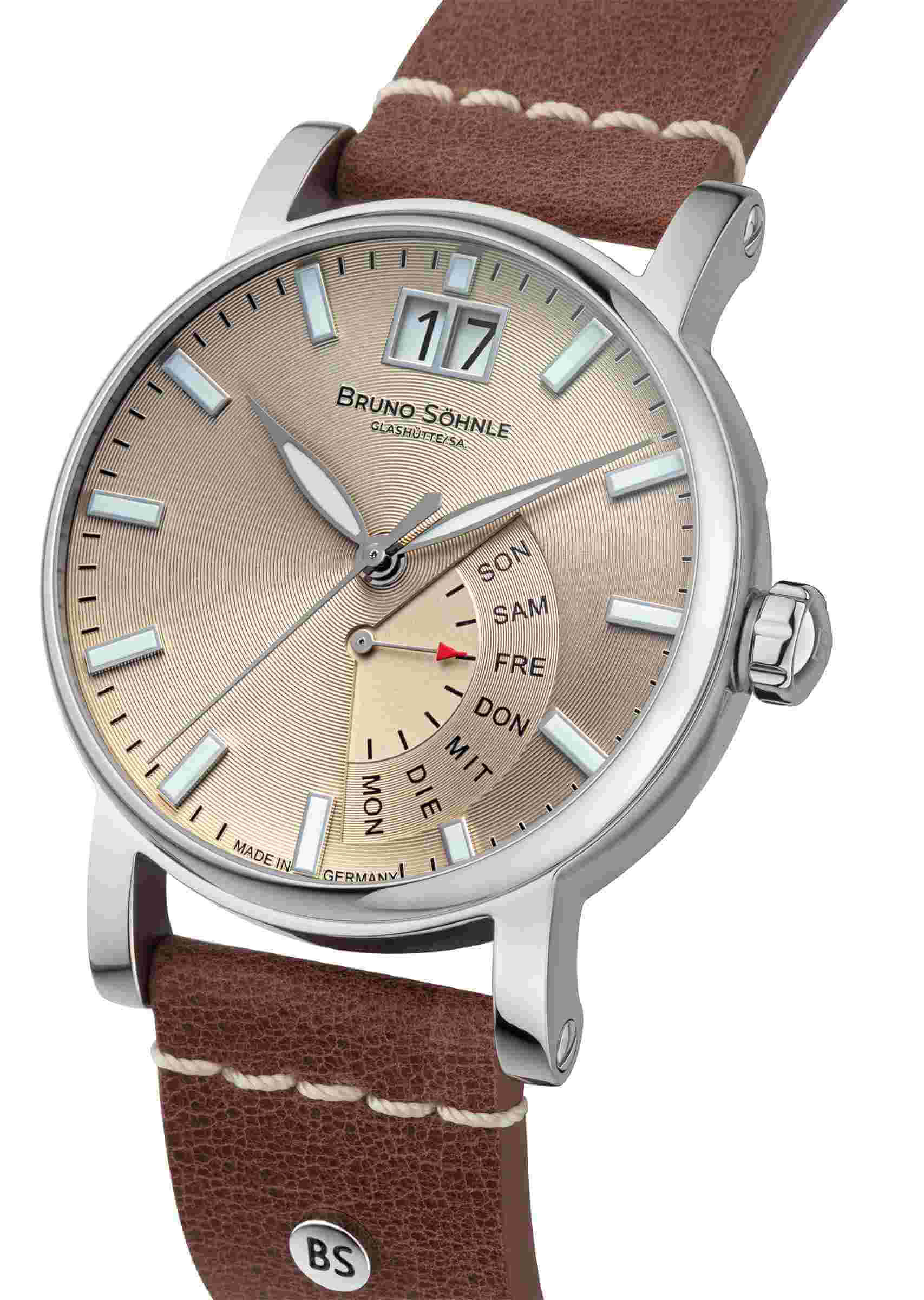 Bruno Söhnle -Pesaro I Herrenuhr Braun Silber Quarz Saphirglas 43mm- 17-13073-841