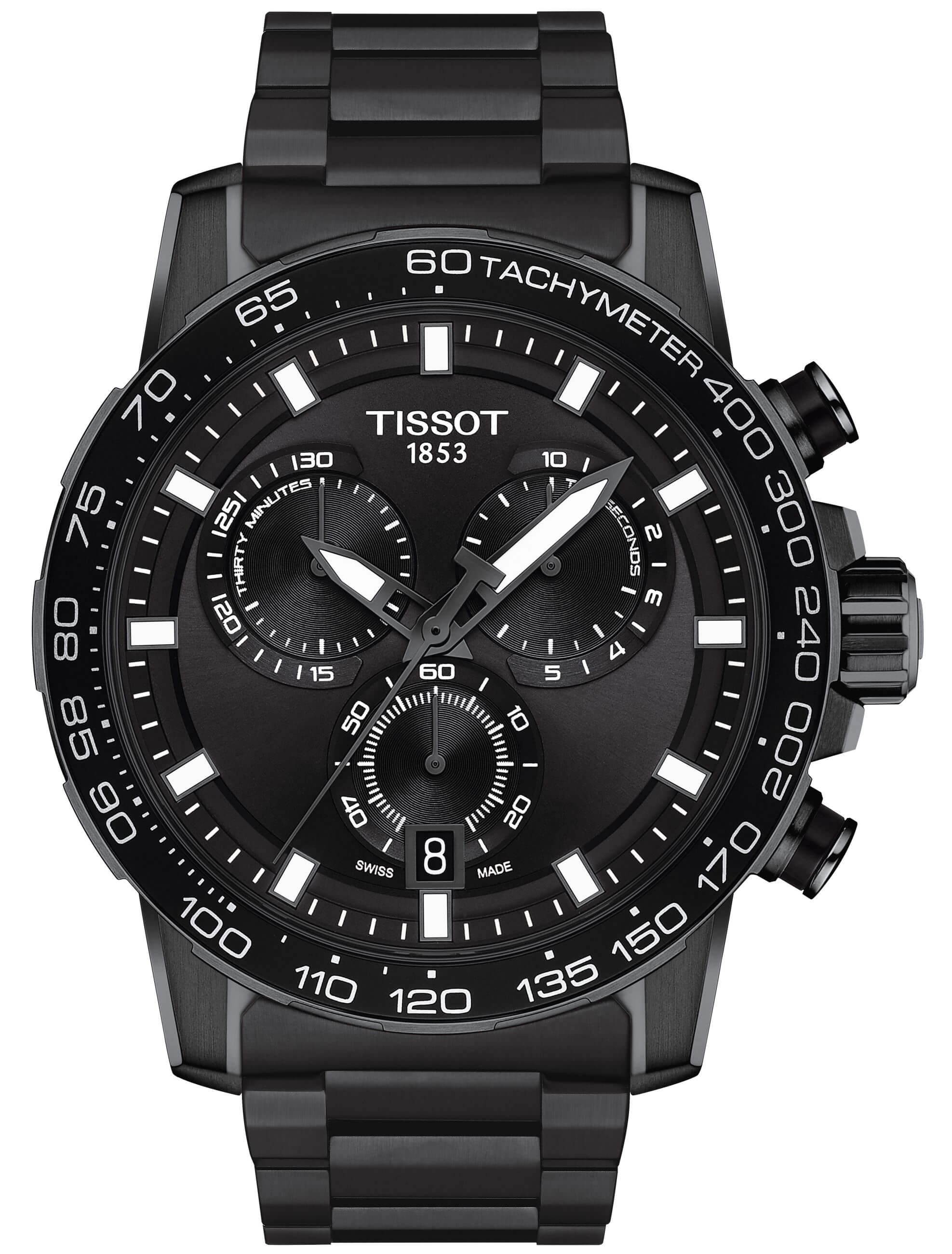 TISSOT -Supersport Chrono Men's Watch Black Quartz Sapphire Crystal 46mm- T125.617.33.051.00