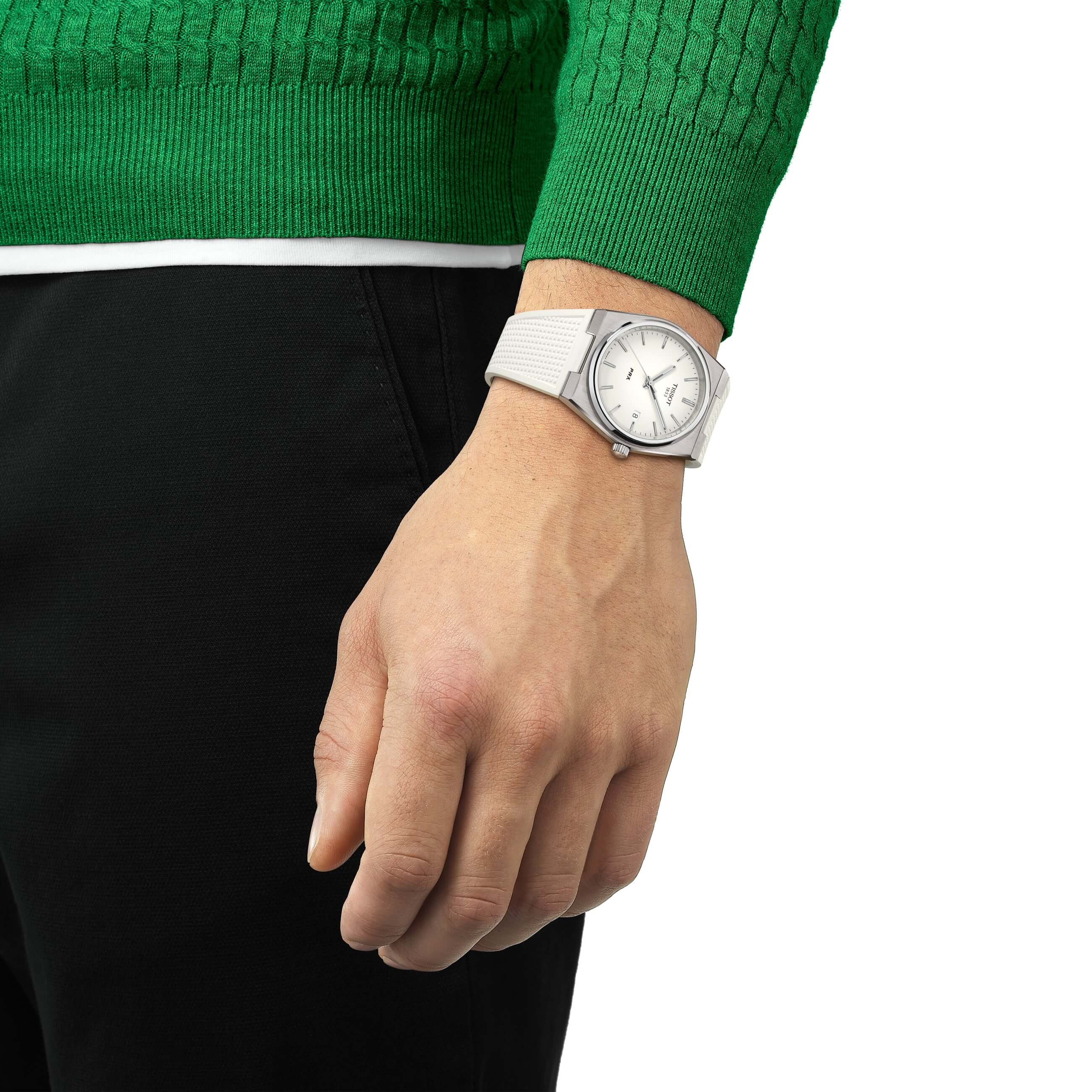 TISSOT -PRX Herrenuhr Weiß Quarz Saphirglas 40mm- T137.410.17.011.00