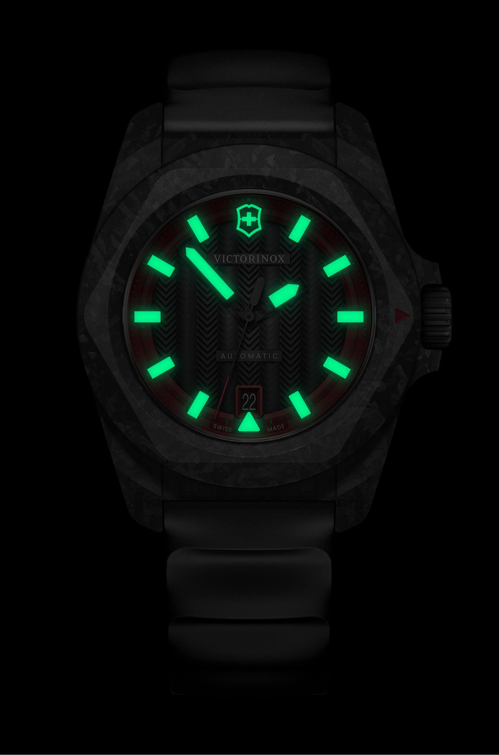 Victorinox -I.N.O.X Auto Herrenuhr Schwarz Rot Automatik Saphirglas 41mm- 242024.1