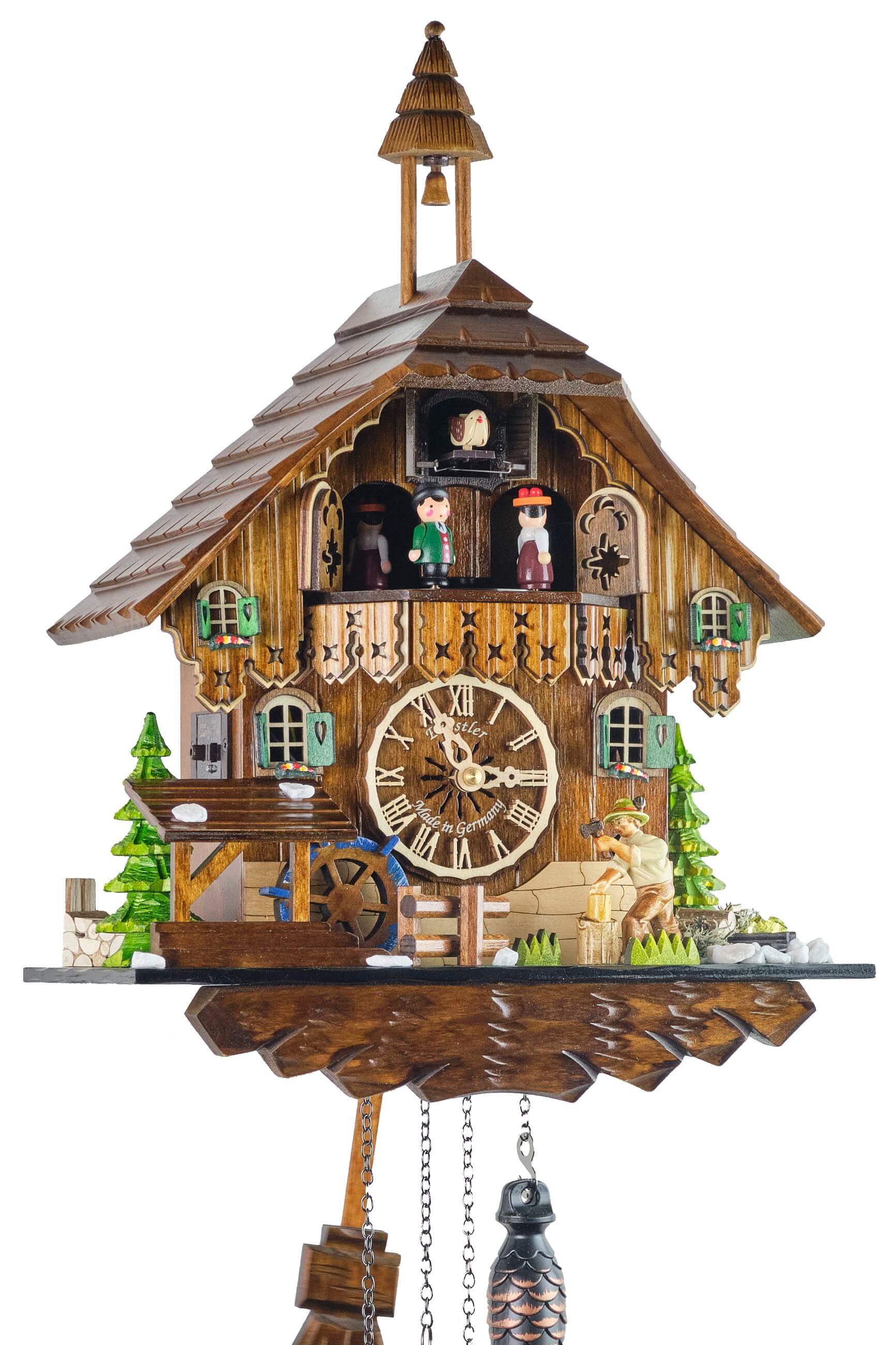 Engstler -Cuckoo clock with illumination house quartz movement music 42cm- 4481/50 QMT