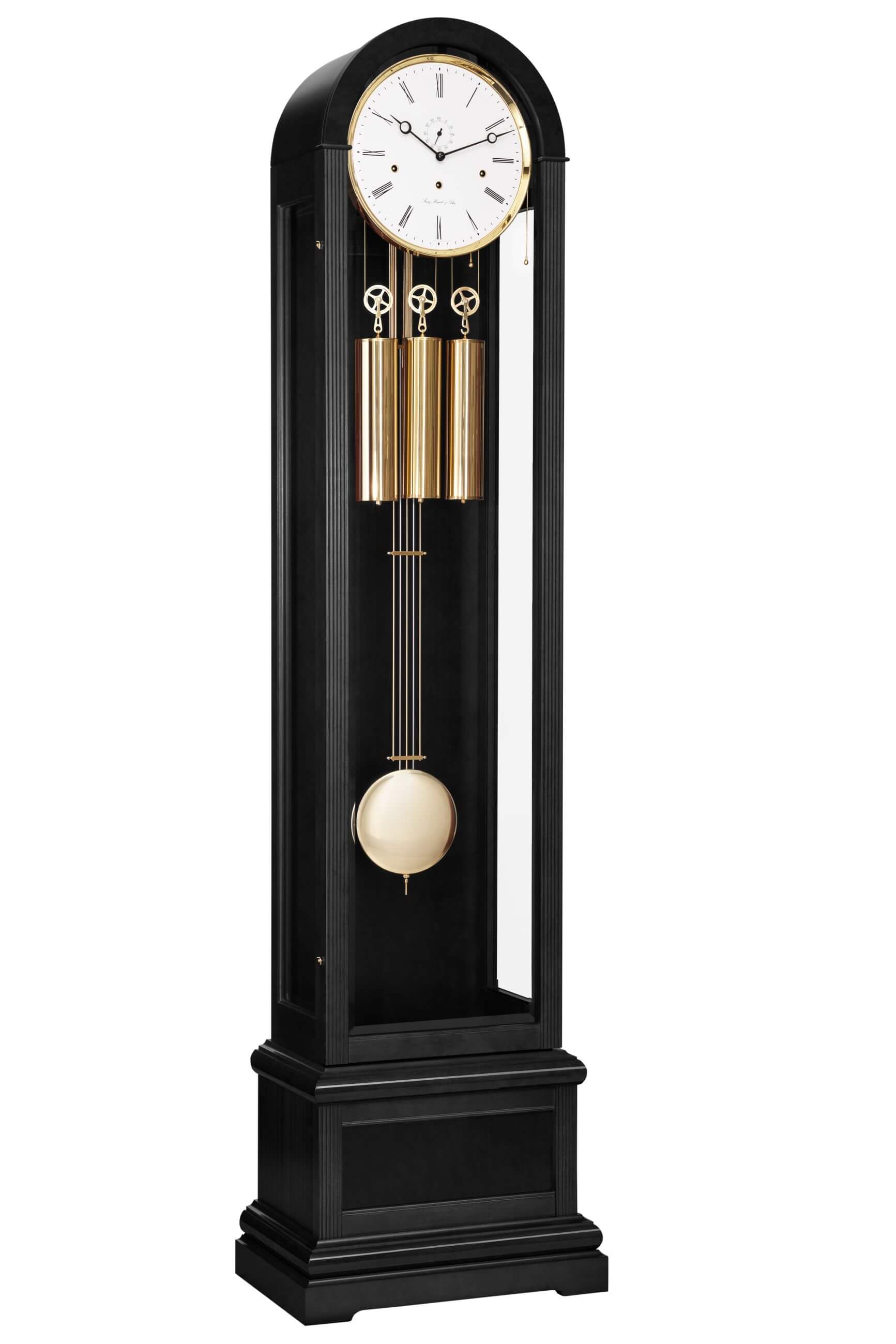 Hermle -Charlotte Grandfather Clock Black Brass Mechanical 193cm- 01087-740461